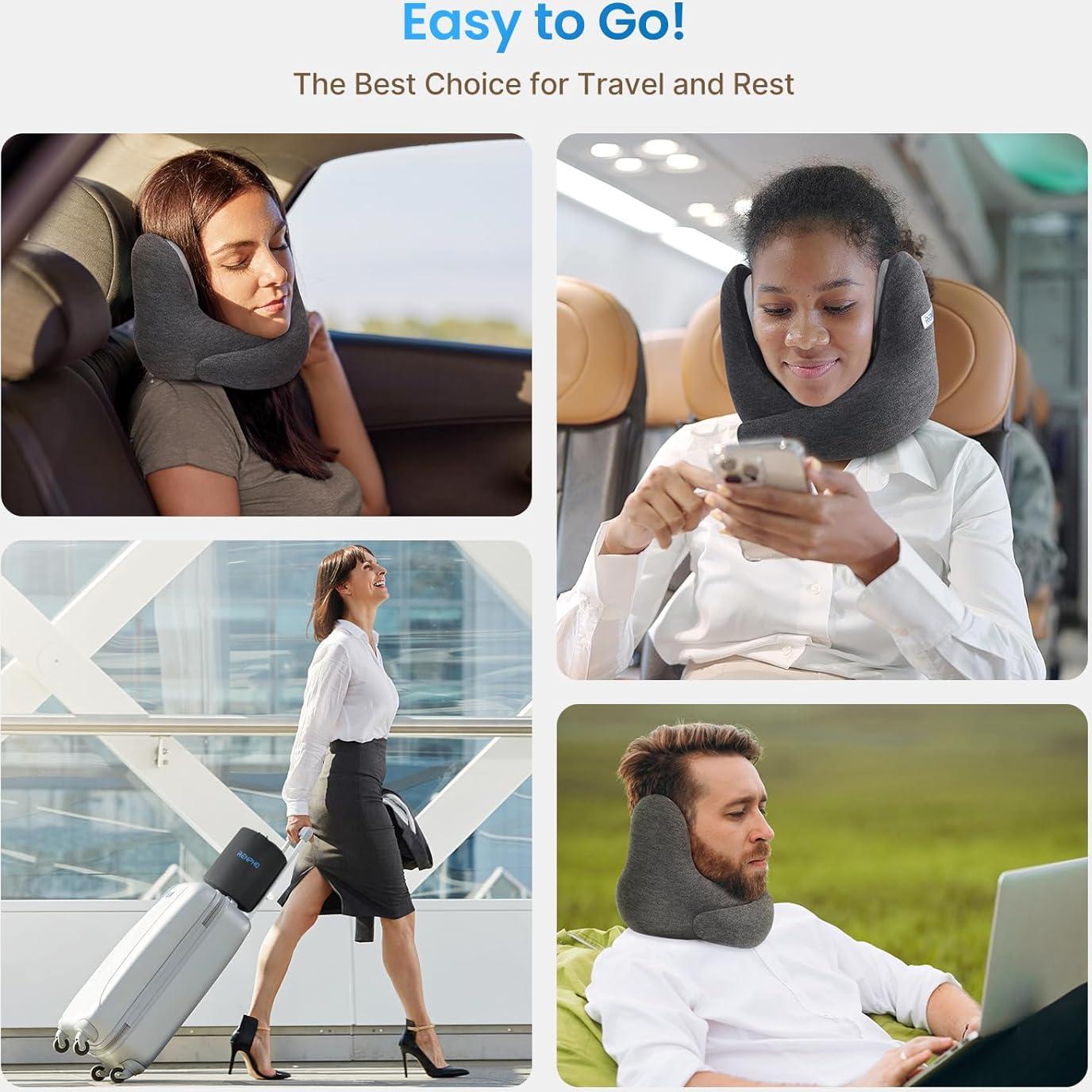 Almohada de Cuello RENPHO con Auriculares y Soporte 360°