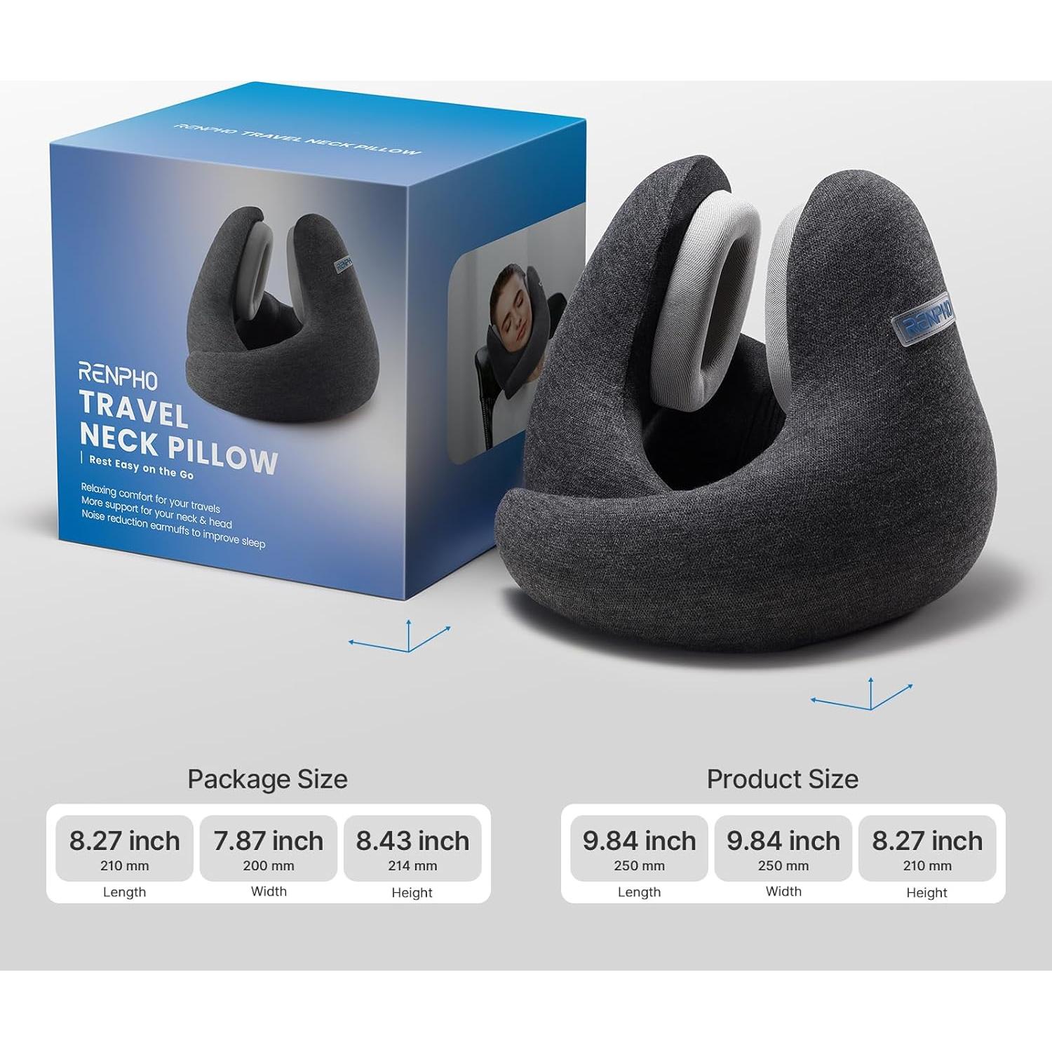 Almohada de Cuello RENPHO con Auriculares y Soporte 360°
