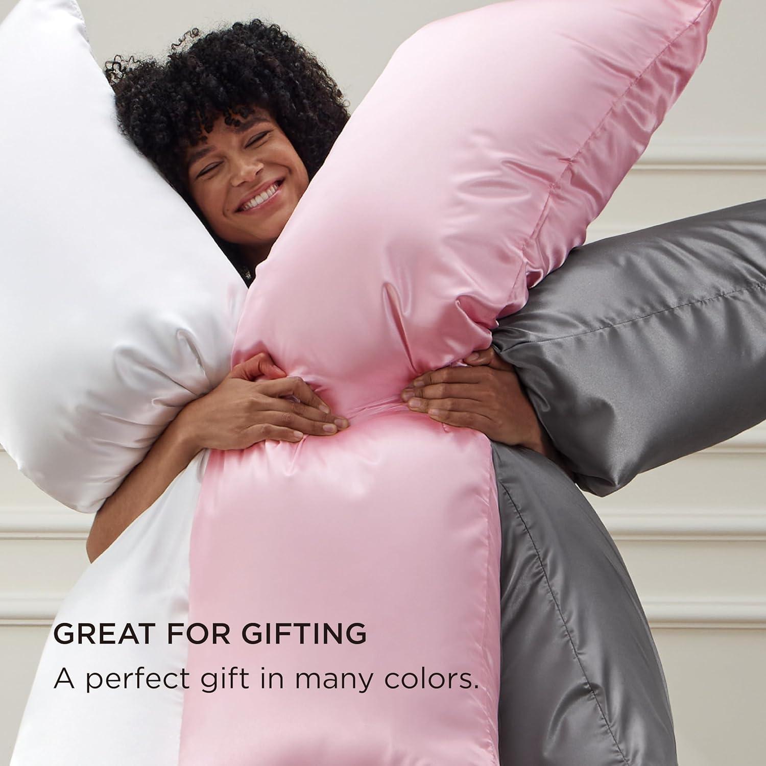 Funda de Almohada de Cuerpo Bedsure 50x137 cm Satinada Negra