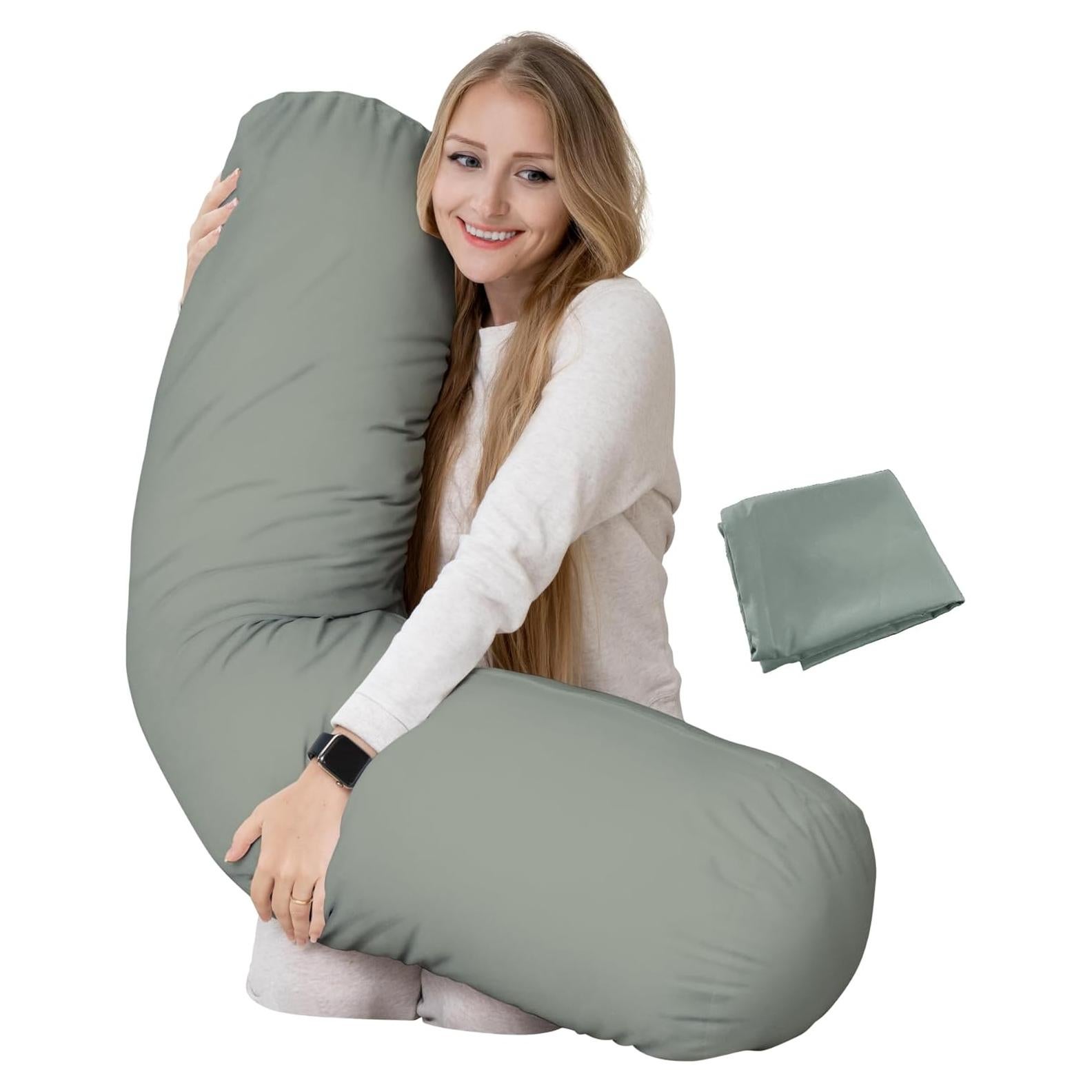 Almohada Corporal Redonda Pillowable King 137x30 cm Gris