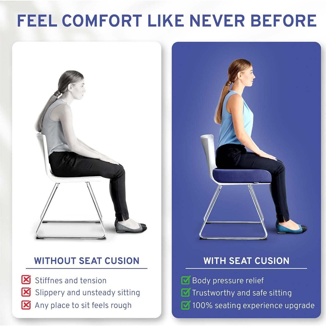 Cojín de Asiento Extra Grande Comfysure 48x43 cm Espuma Memoria