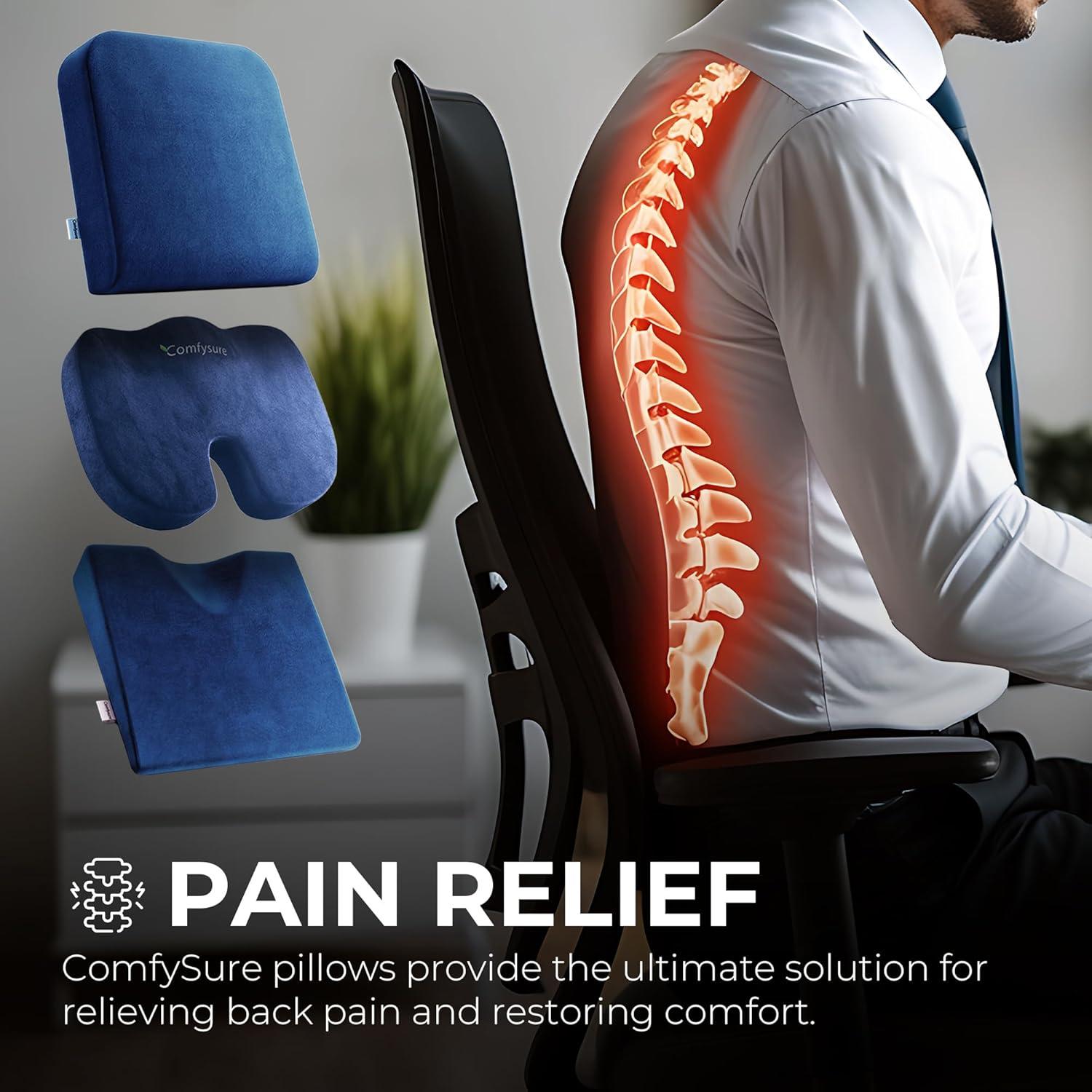 Cojín de Asiento Extra Grande Comfysure 48x43 cm Espuma Memoria