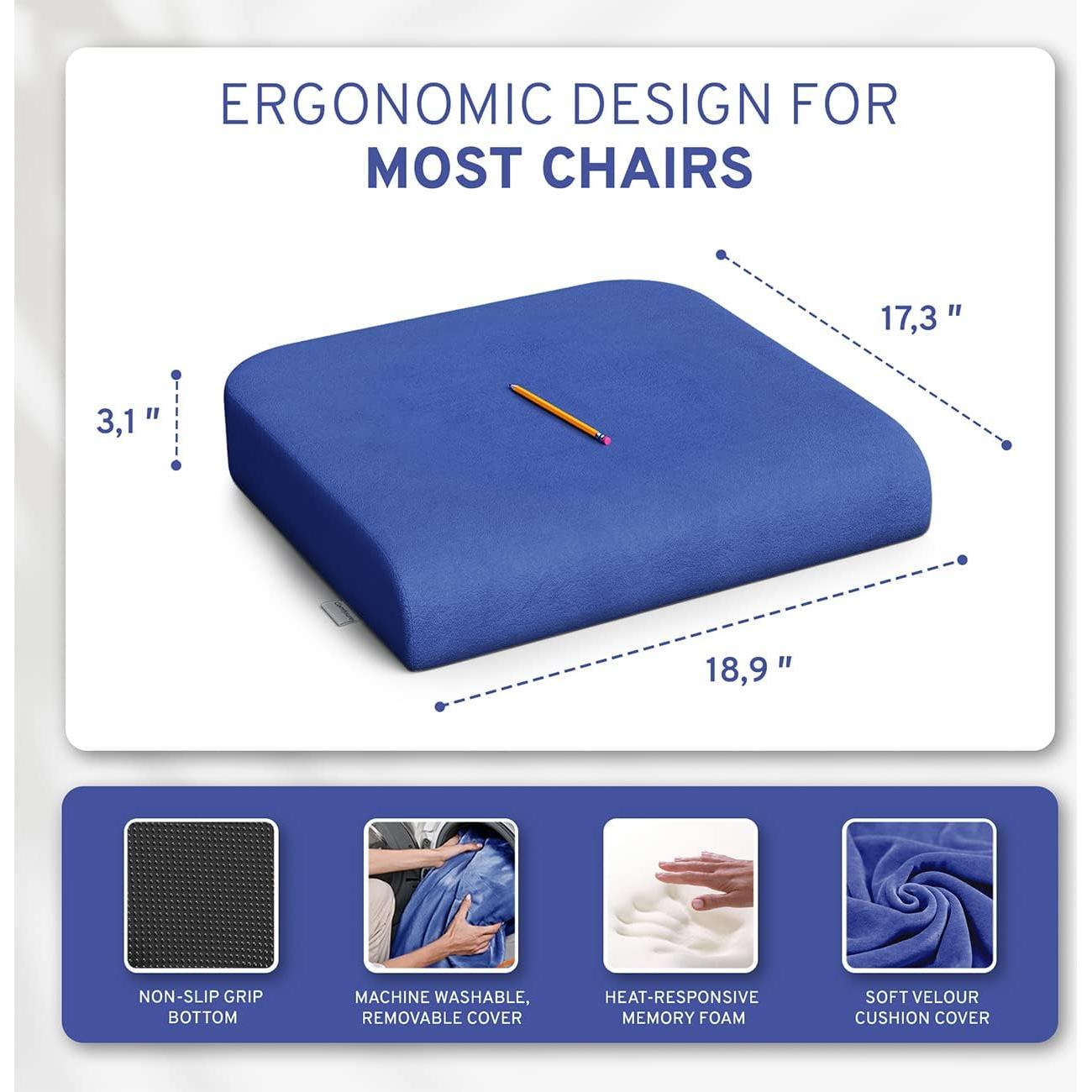 Cojín de Asiento Extra Grande Comfysure 48x43 cm Espuma Memoria