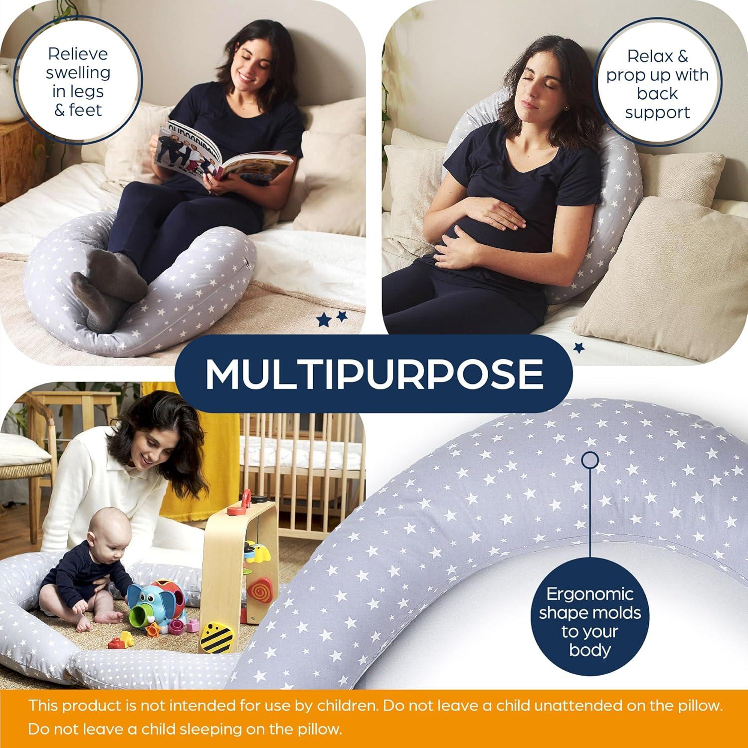 Almohada de Embarazo Niimo XXL 100% Algodón Lavable 200x70cm