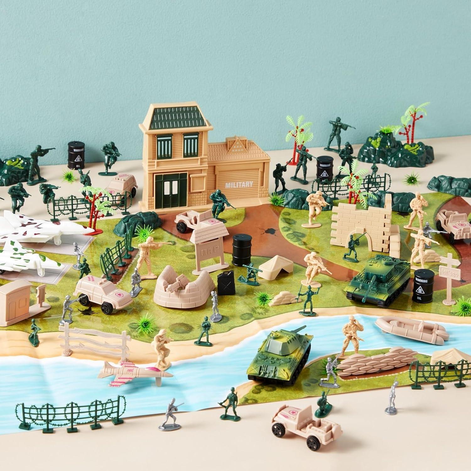 Soldados de Juguete Ejército Blue Panda 400 Piezas Accesorios