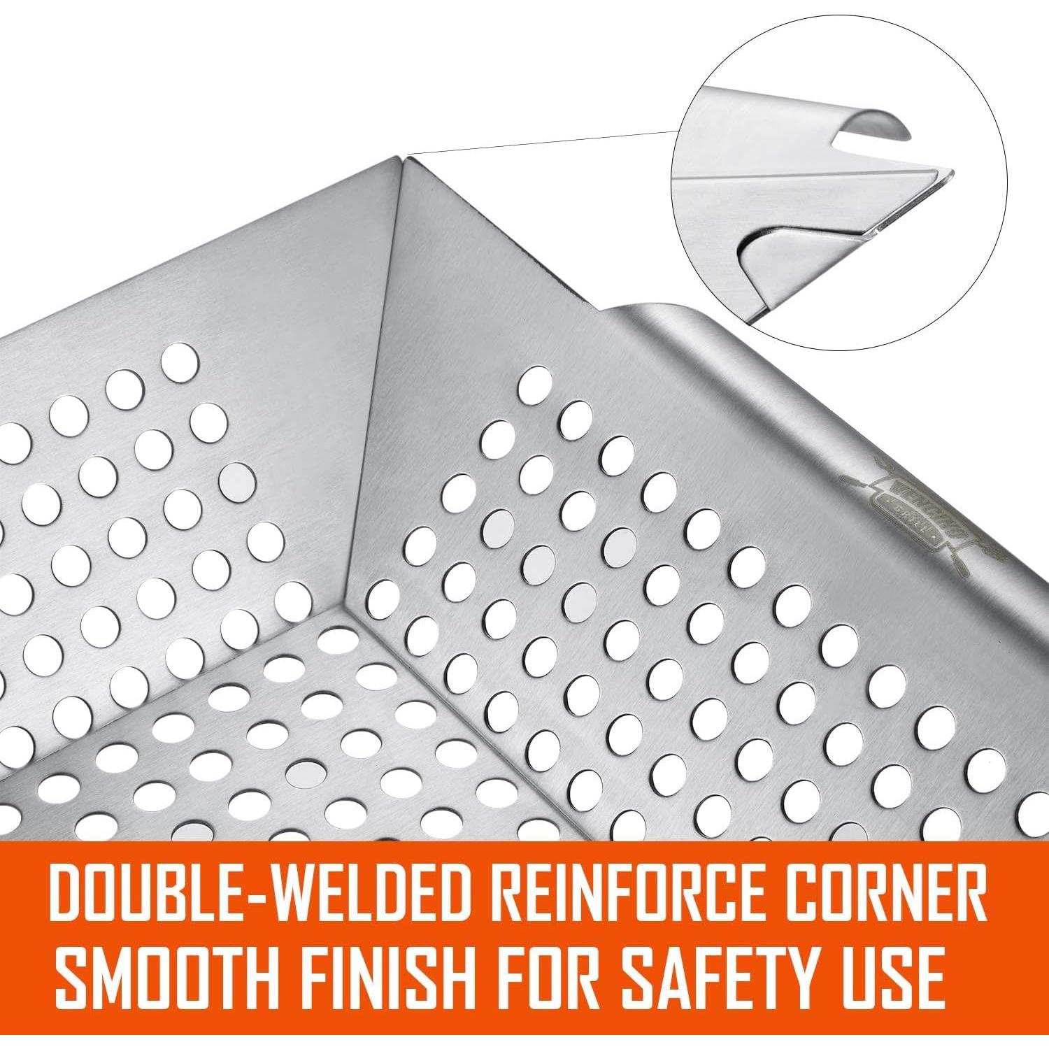 Paquete de 3 cestas de parrilla Vencino para verduras