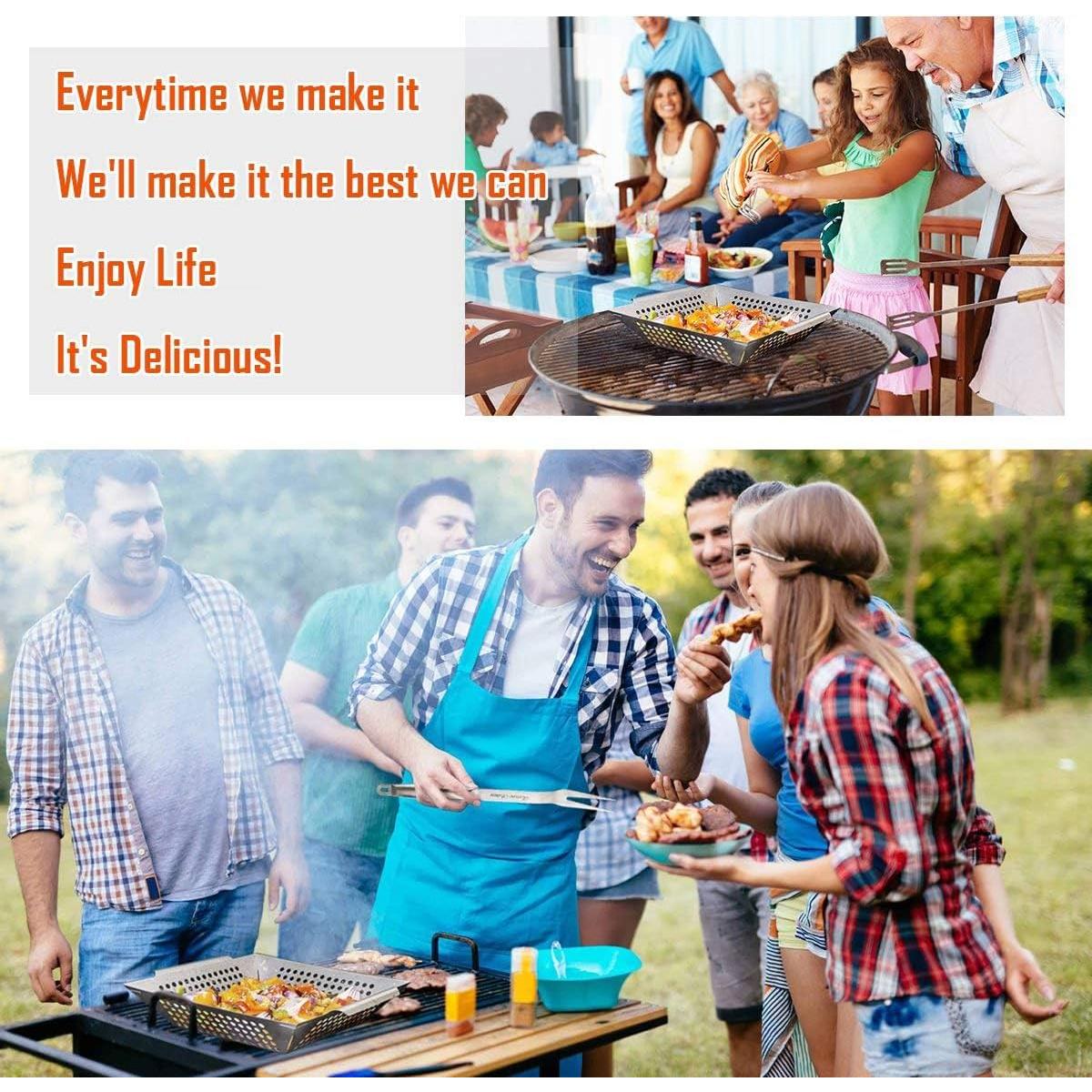 Paquete de 3 cestas de parrilla Vencino para verduras