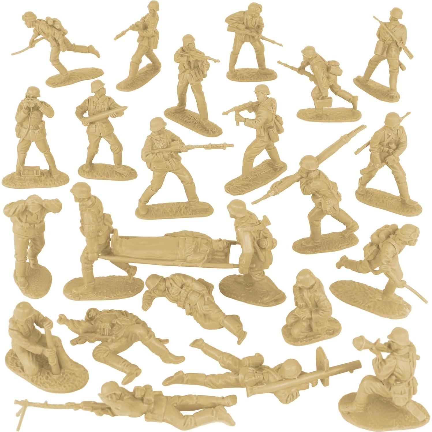 Figuras de Soldados BMC WW2 Asalto Alemán 24pc Tan