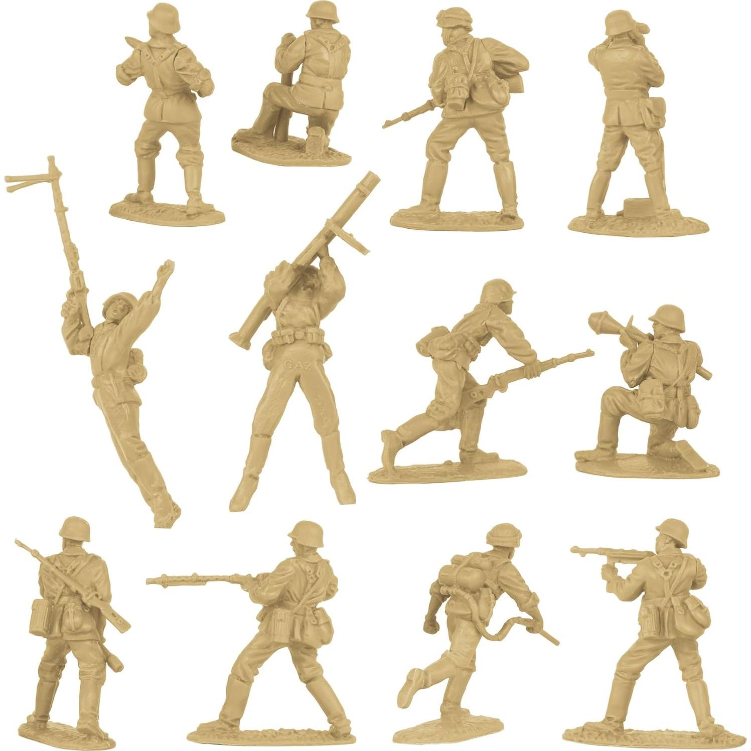 Figuras de Soldados BMC WW2 Asalto Alemán 24pc Tan