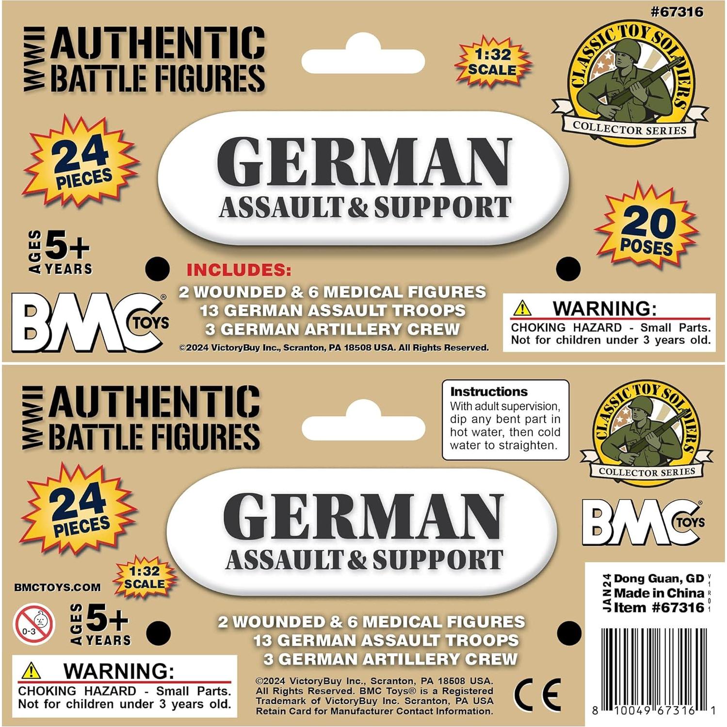 Figuras de Soldados BMC WW2 Asalto Alemán 24pc Tan