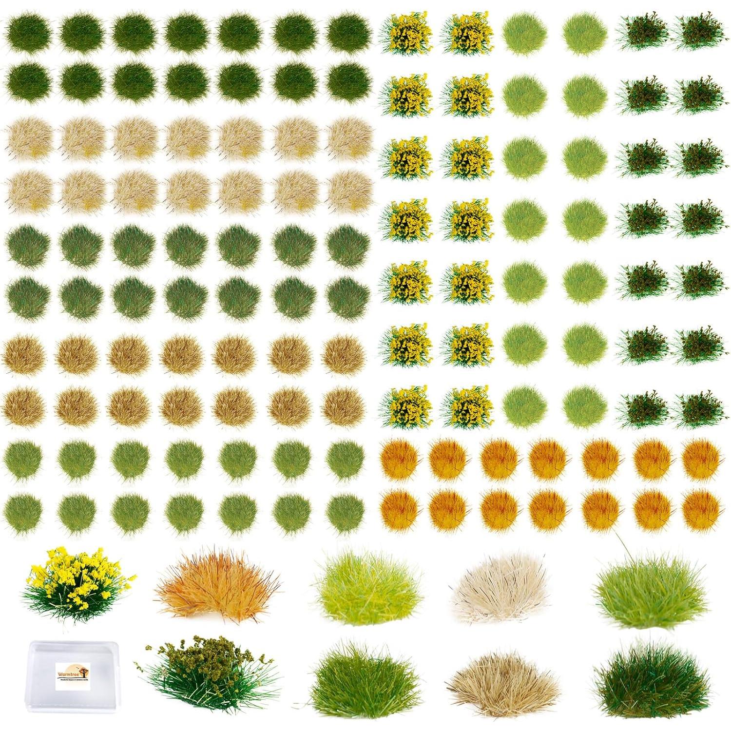 Kit 126 Piezas Grama Estática Rizada Warmtree para Dioramas