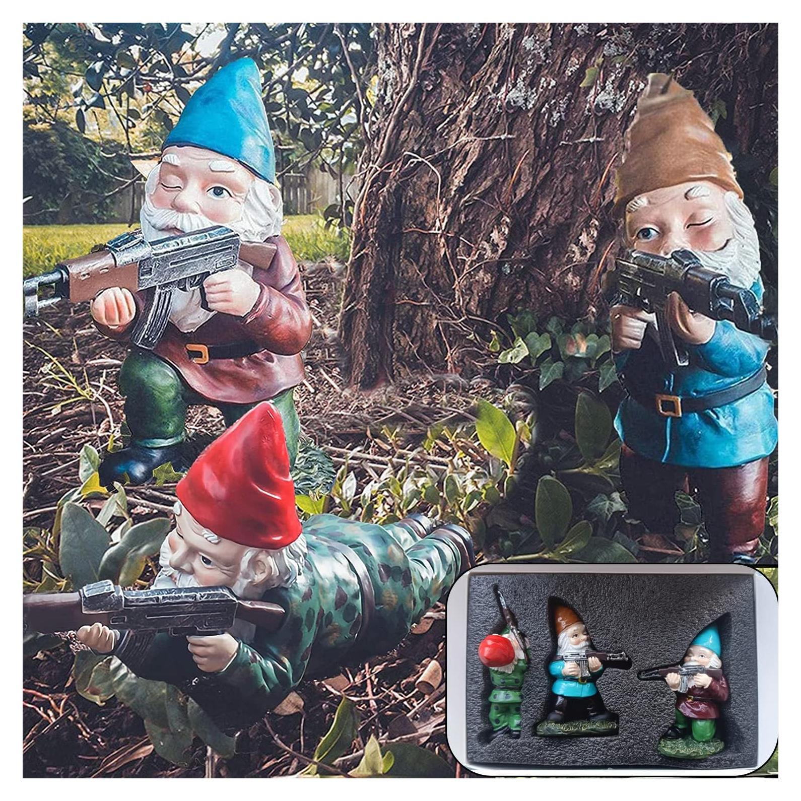 Gnomos de Jardín Militares GAZETSZ 11.43 cm Decoración