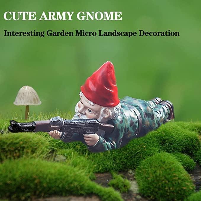 Gnomos de Jardín Militares GAZETSZ 11.43 cm Decoración