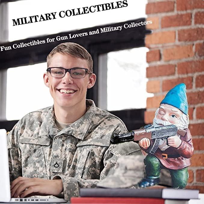 Gnomos de Jardín Militares GAZETSZ 11.43 cm Decoración