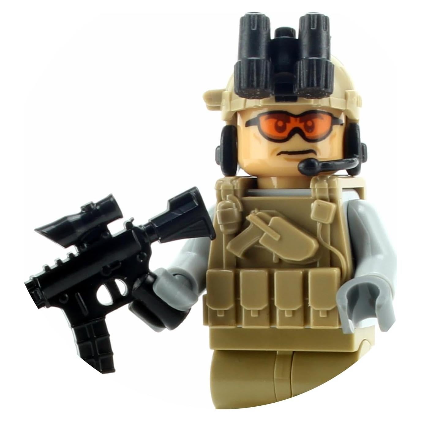 Minifigura Soldado Ejército Tan Battle Brick 4,06 cm