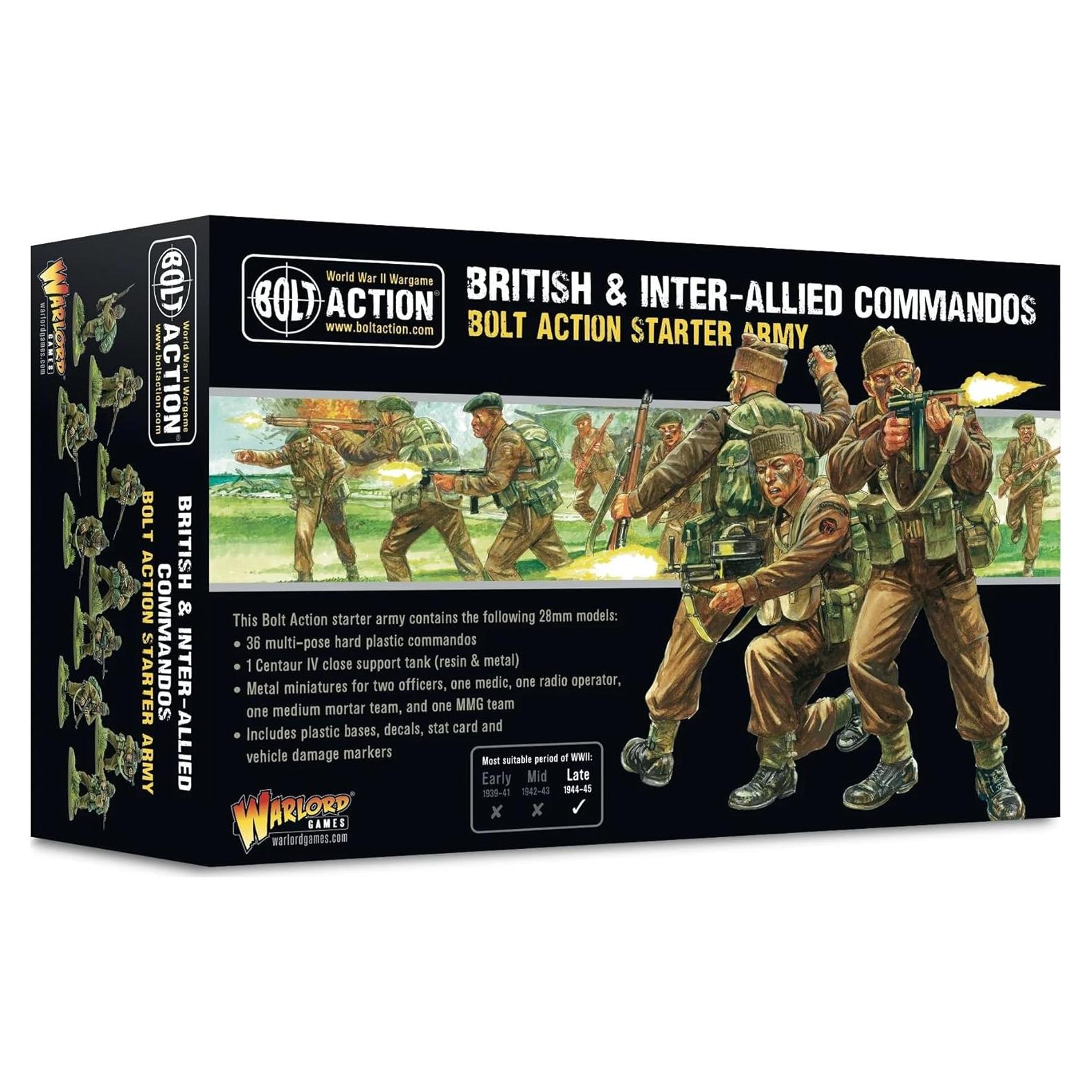 Ejército Inicial Comandos Británicos Warlord 28mm Sin Pintar