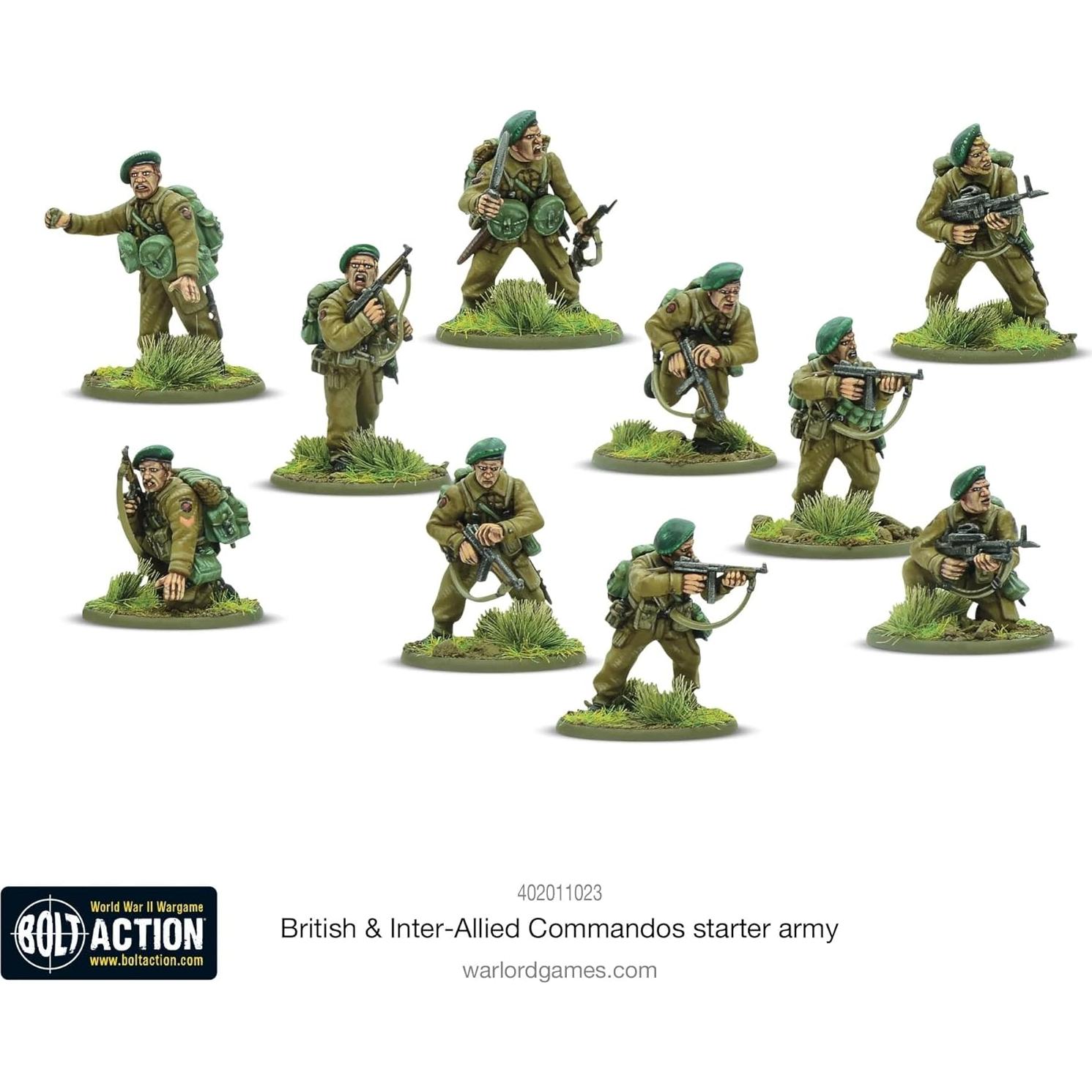 Ejército Inicial Comandos Británicos Warlord 28mm Sin Pintar