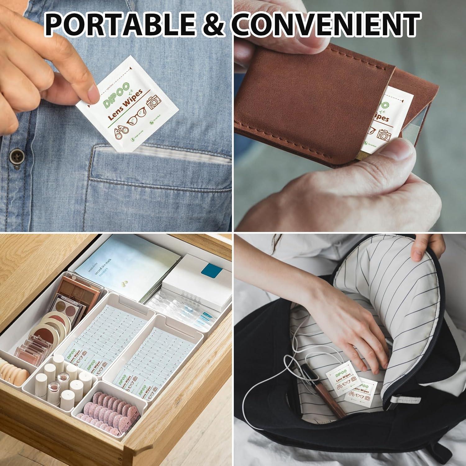 Toallitas limpiadoras Dipoo 200 unidades para lentes