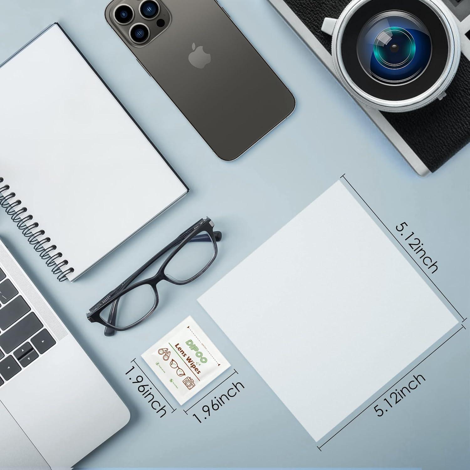 Toallitas limpiadoras Dipoo 200 unidades para lentes