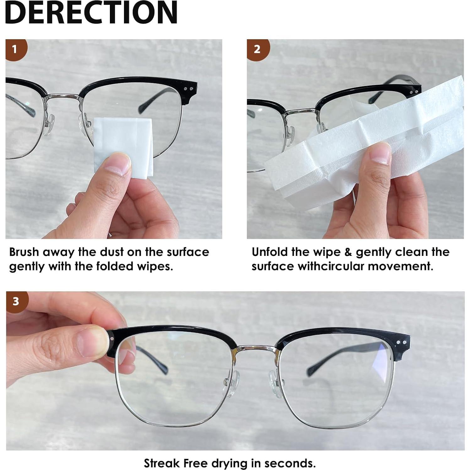 Toallitas limpiadoras Dipoo 200 unidades para lentes