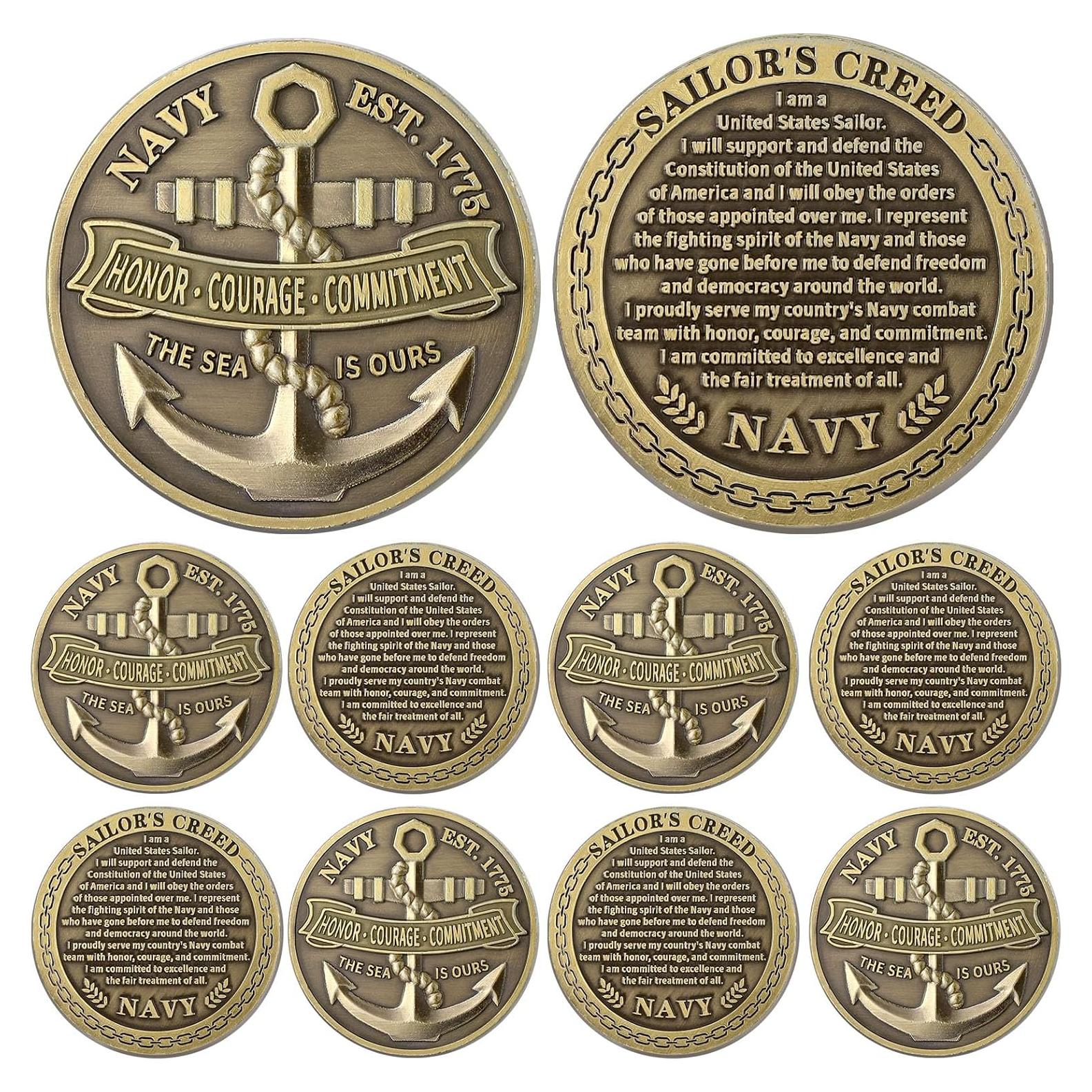 12 Monedas Desafío Marina EE. UU. Landical 4.5 cm Regalos