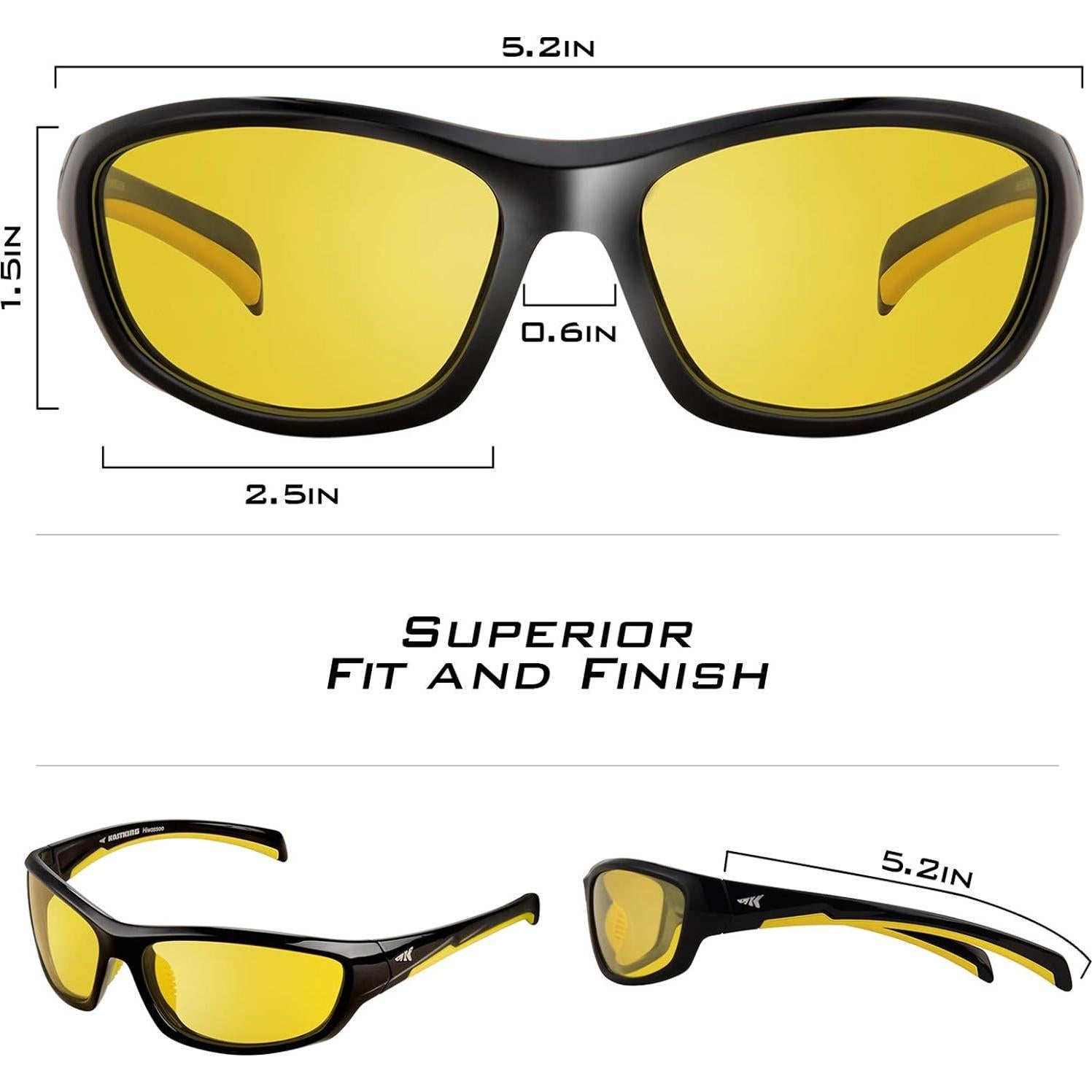 Gafas de Visión Nocturna KastKing Amarillas para Conducir