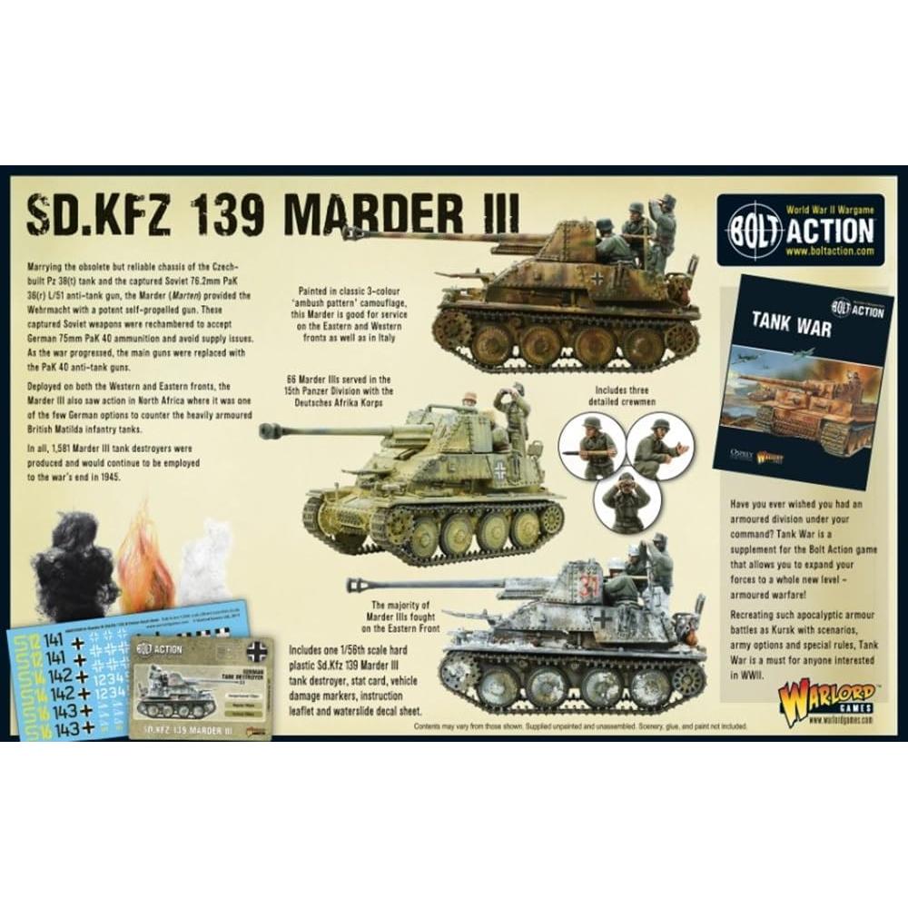 Tanque Marder III Ausf. H 1:56 Warlord Games - Miniatura Pintable