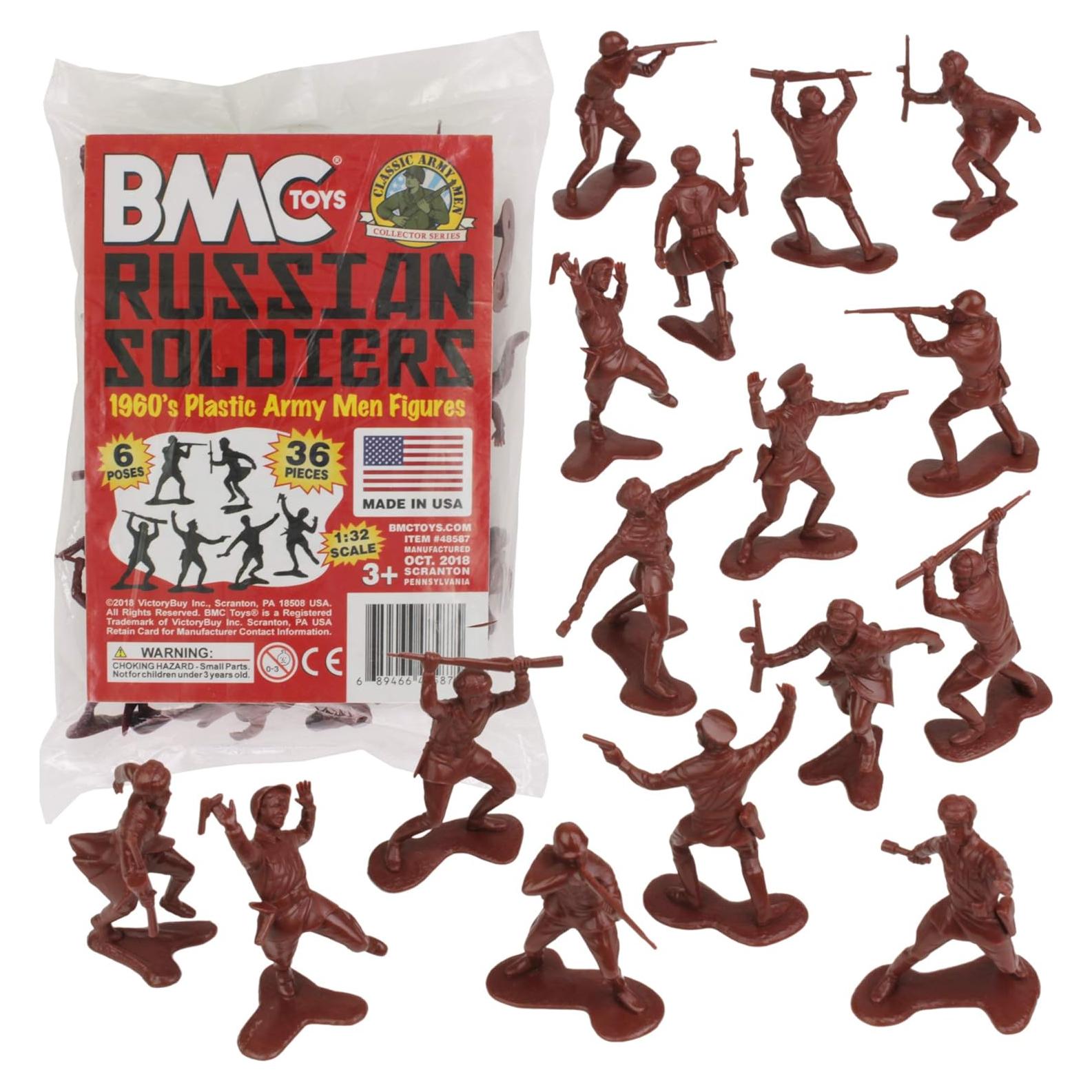 Figuras de Soldados de Plástico BMC Ruso 36pc WW2 5,72cm