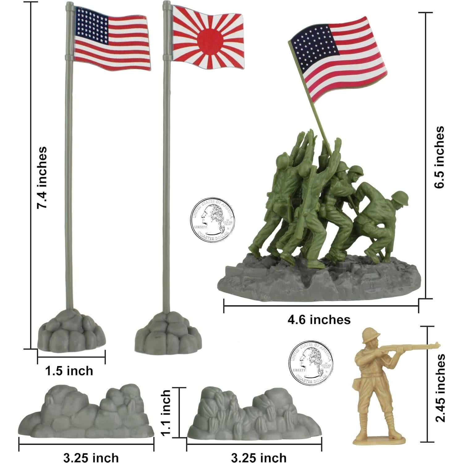 Juego de Soldados de Plástico BMC Iwo Jima 72 Piezas