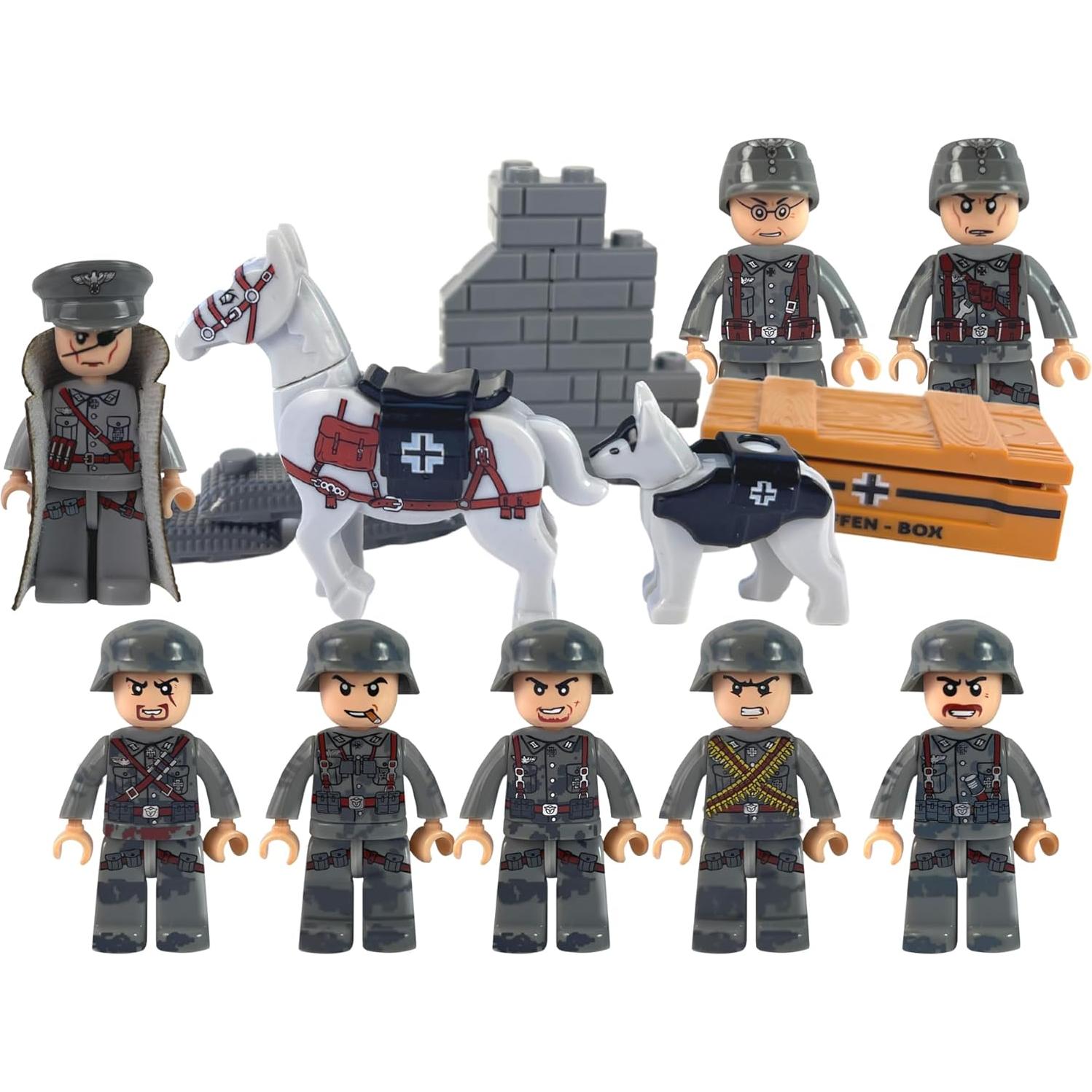 Figuras de Acción Soldados Alemanes Brick Bazaar - 8 Mini Figuras