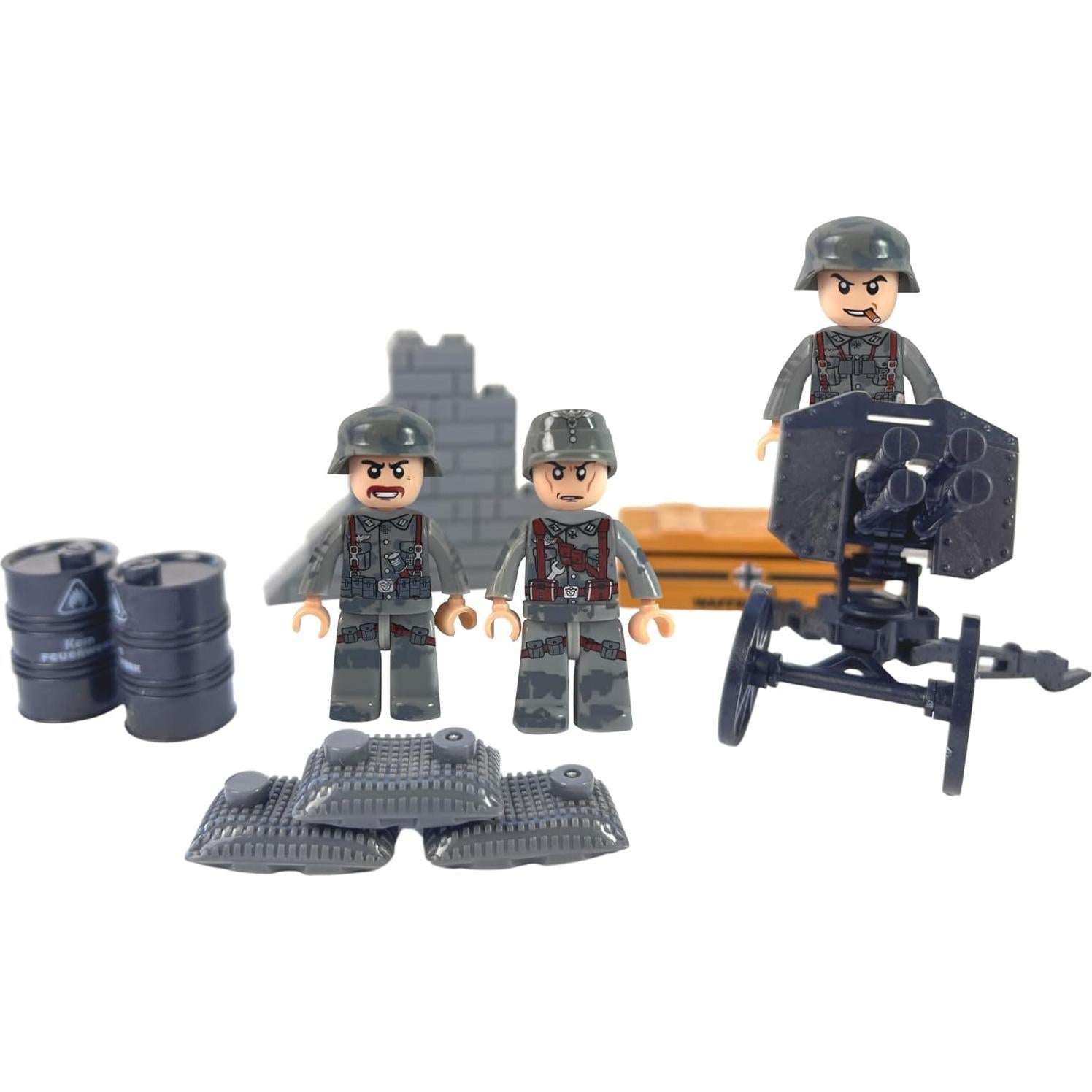 Figuras de Acción Soldados Alemanes Brick Bazaar - 8 Mini Figuras