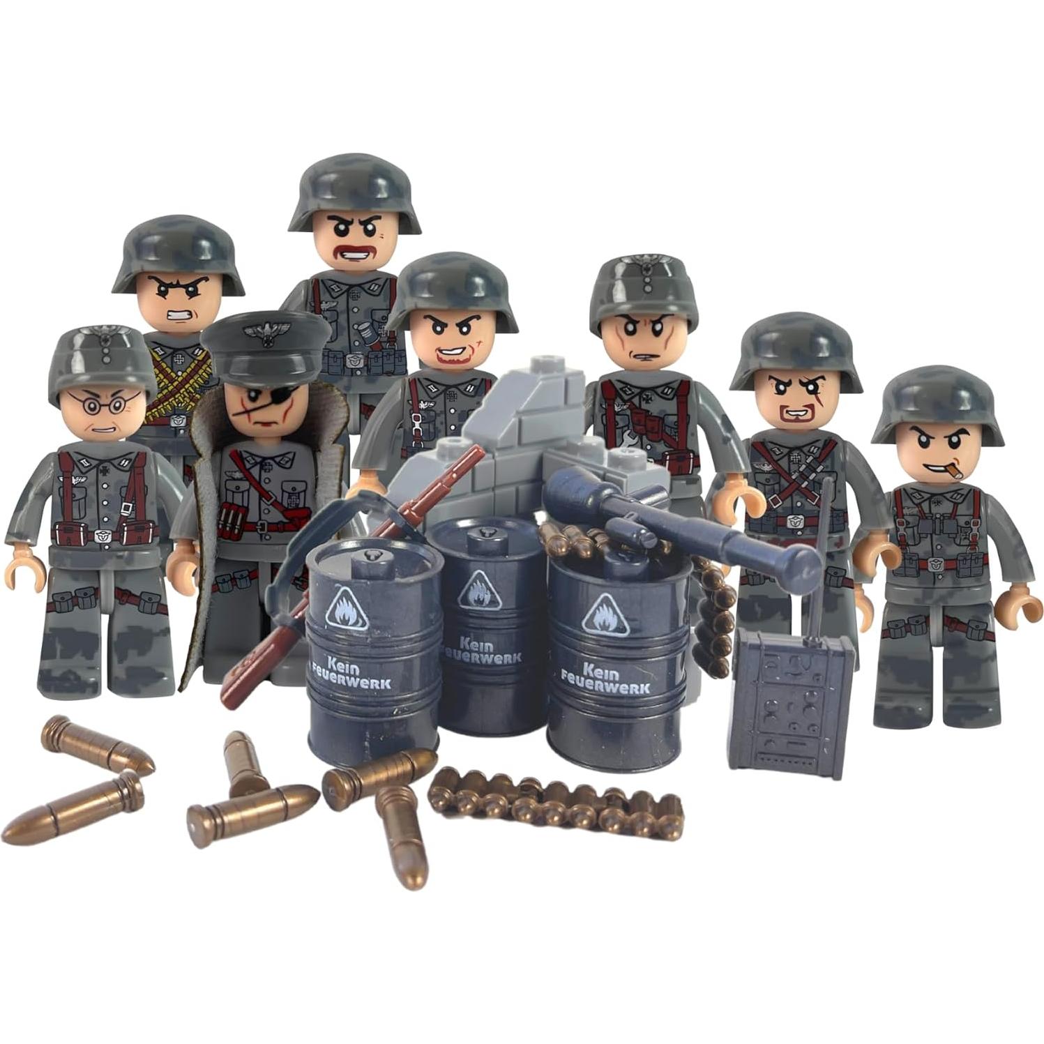 Figuras de Acción Soldados Alemanes Brick Bazaar - 8 Mini Figuras