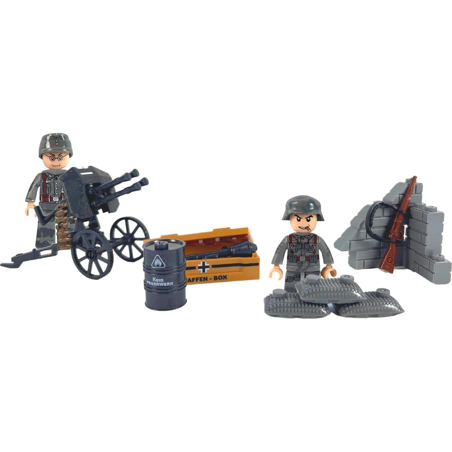 Figuras de Acción Soldados Alemanes Brick Bazaar - 8 Mini Figuras