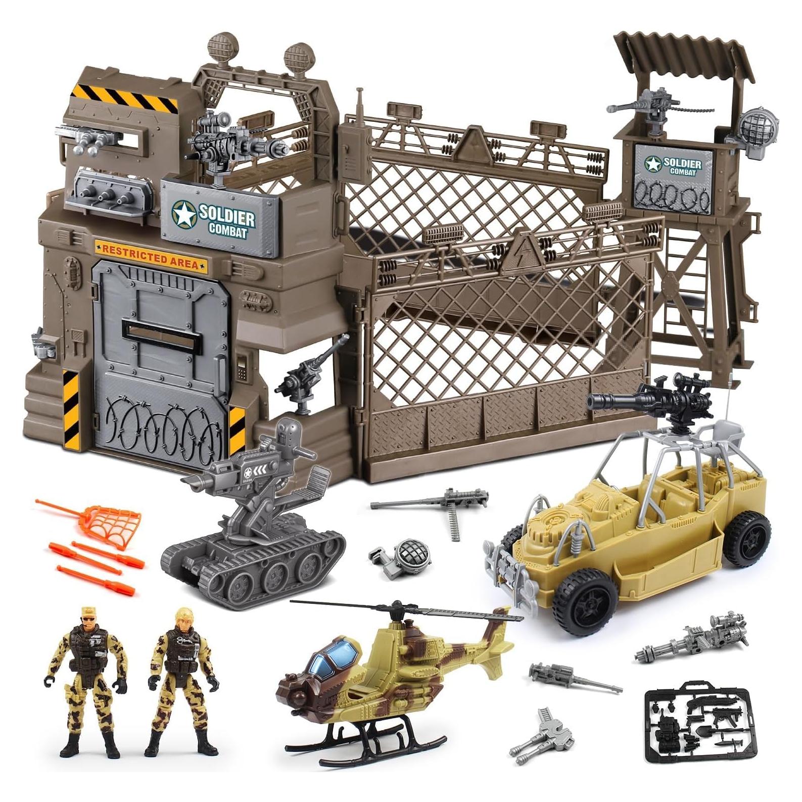 Juego de Juguetes Militares Fisca - 30 Piezas con Vehículos y Soldados