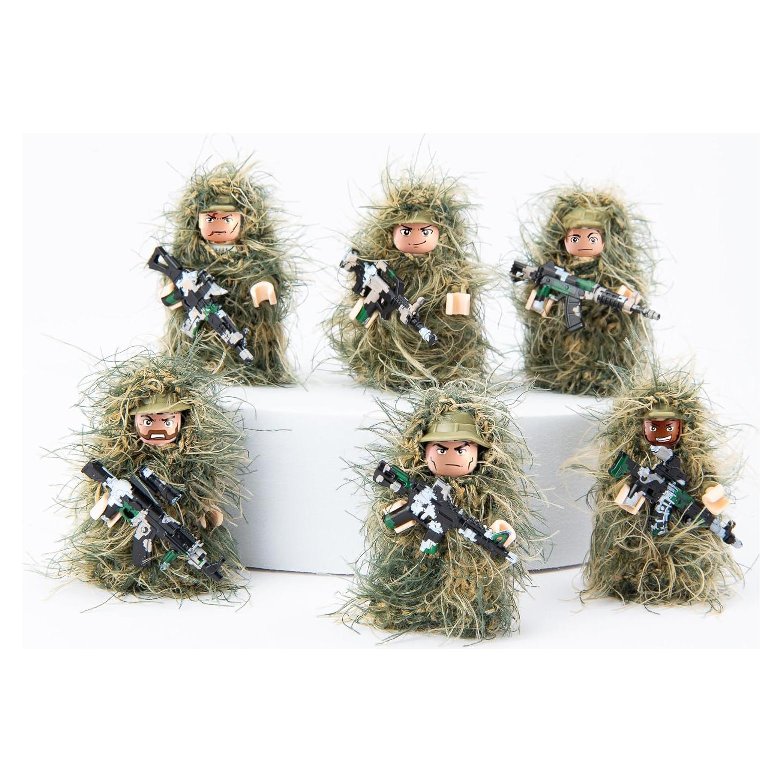 Minifiguras de Soldados de Camuflaje Militar Yanscian - 6 Piezas