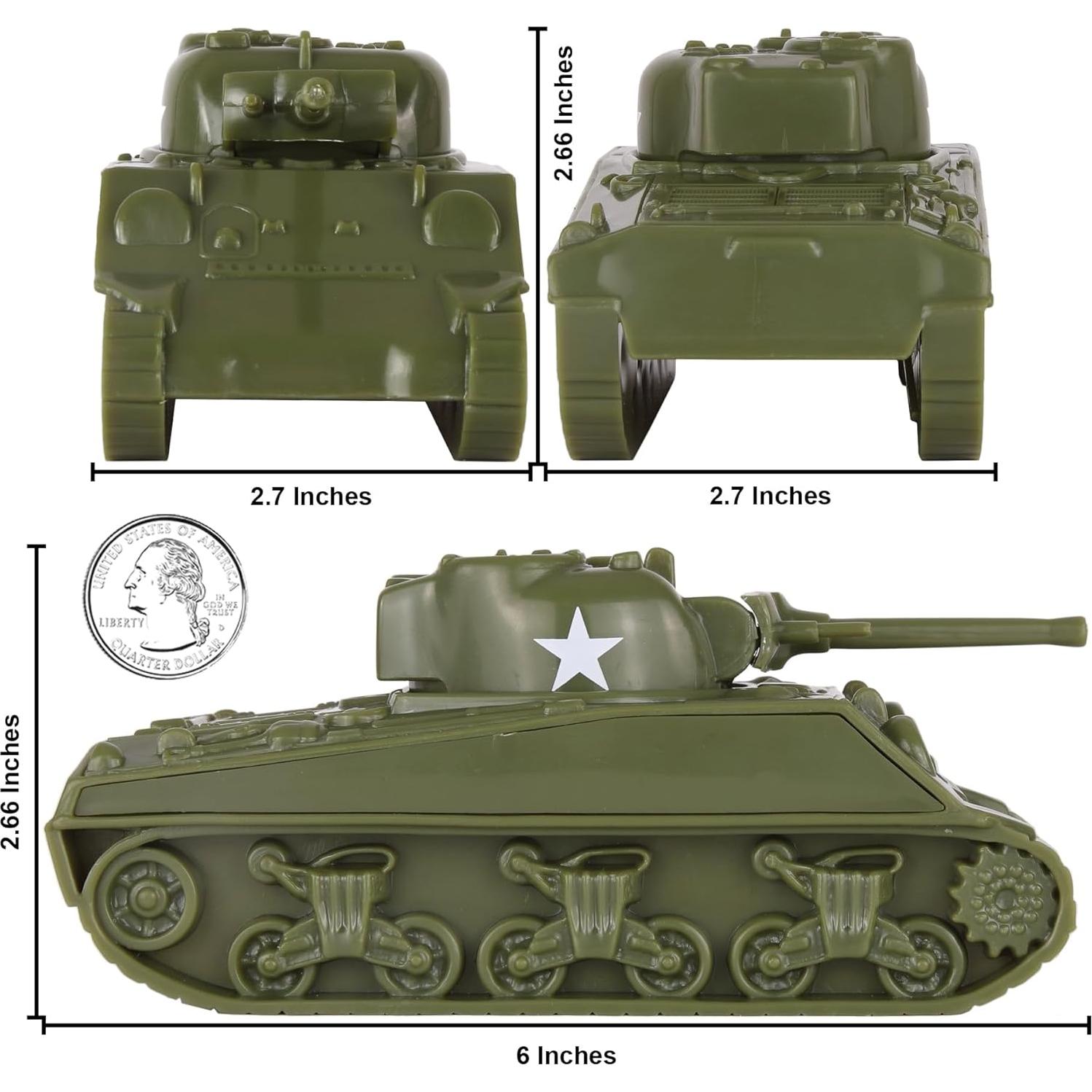 Tanques Sherman M4 WW2 BMC 1:38 Verde OD 2 piezas