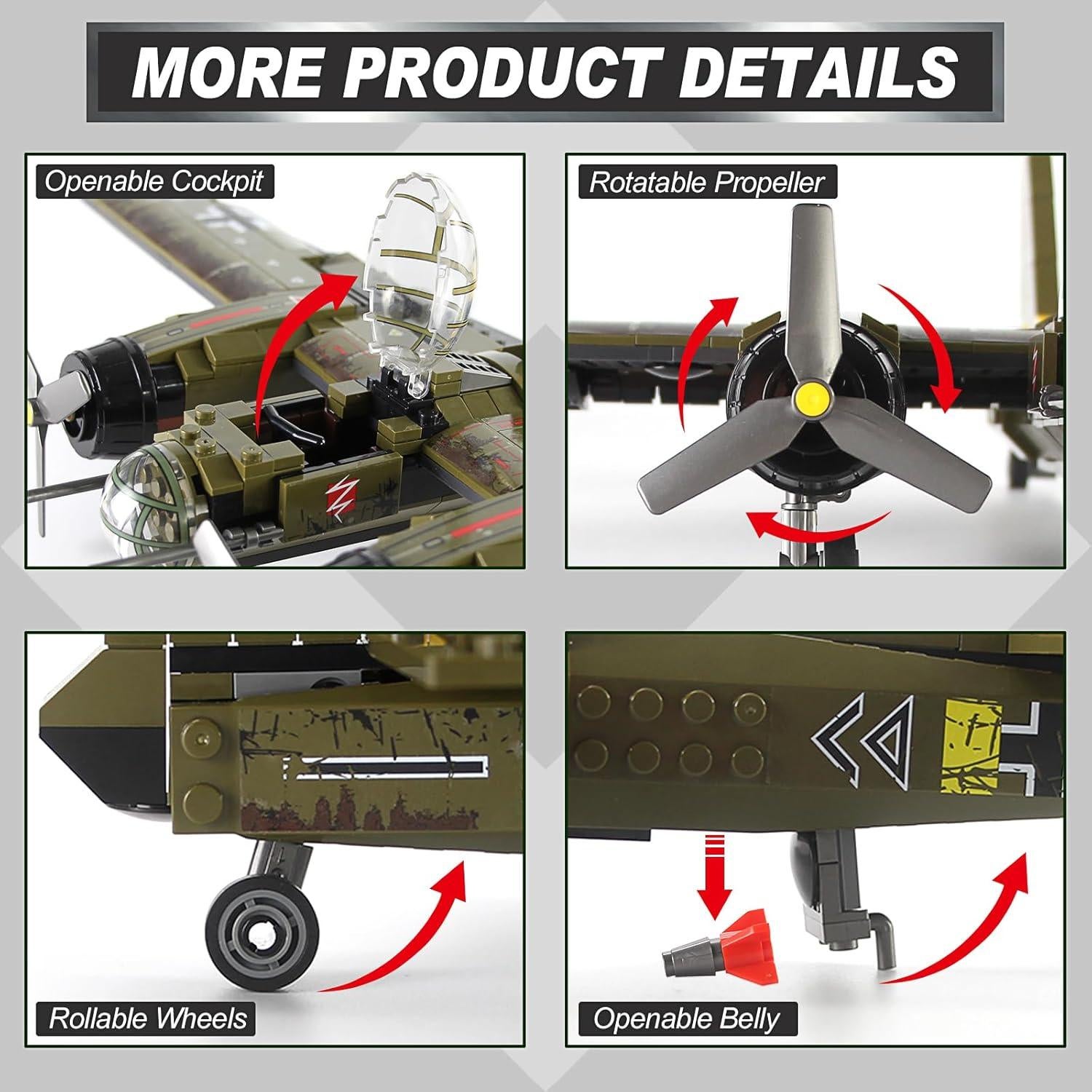 Kit de Construcción Feleph JU-88 559 Piezas Militar
