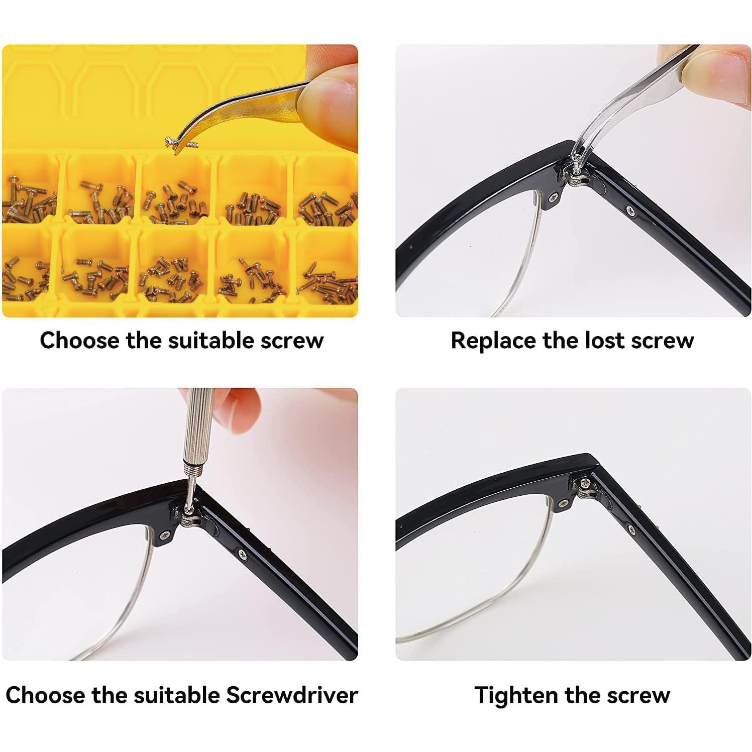 Kit de Reparación de Gafas Hike0001 con Tornillos y Herramientas