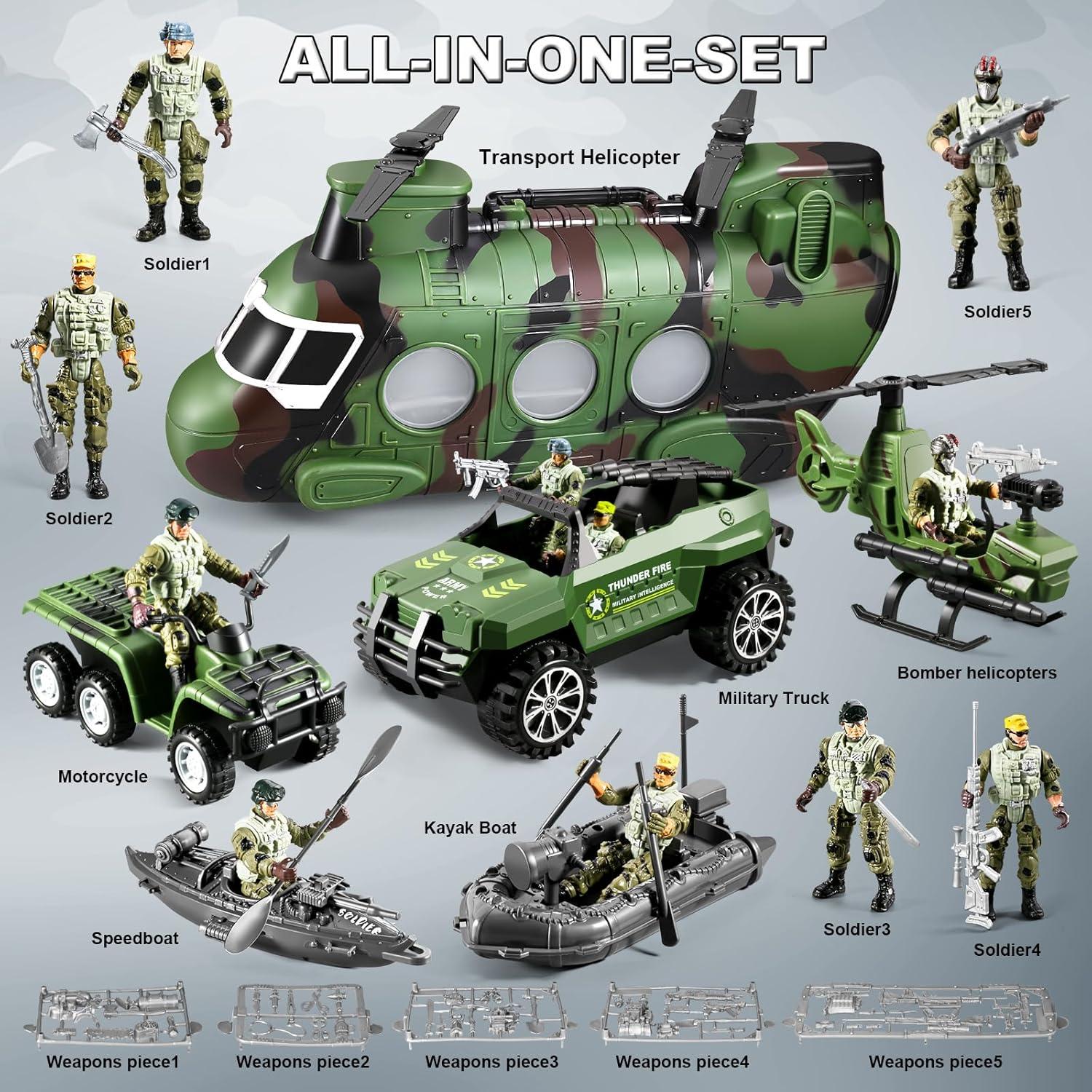 Conjunto 56-en-1 Juguetes de Soldados JASSKKBO para Niños