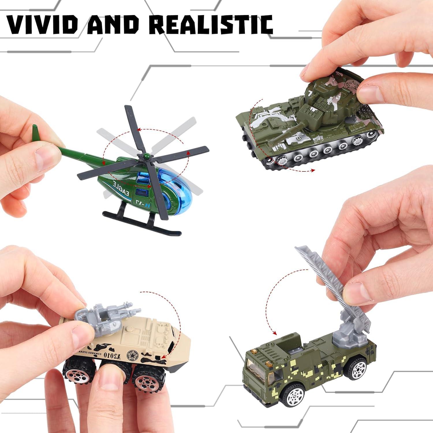 Juguetes de Vehículos Militares 3 Nutrias 62 Piezas