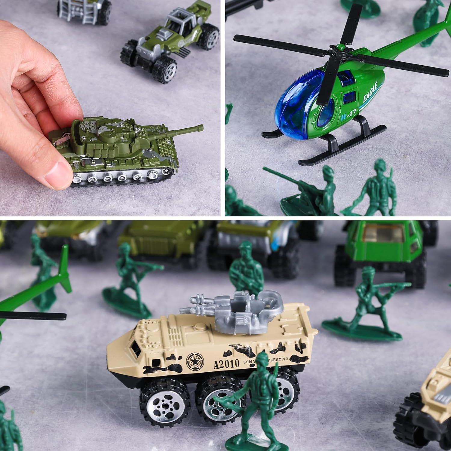 Juguetes de Vehículos Militares 3 Nutrias 62 Piezas