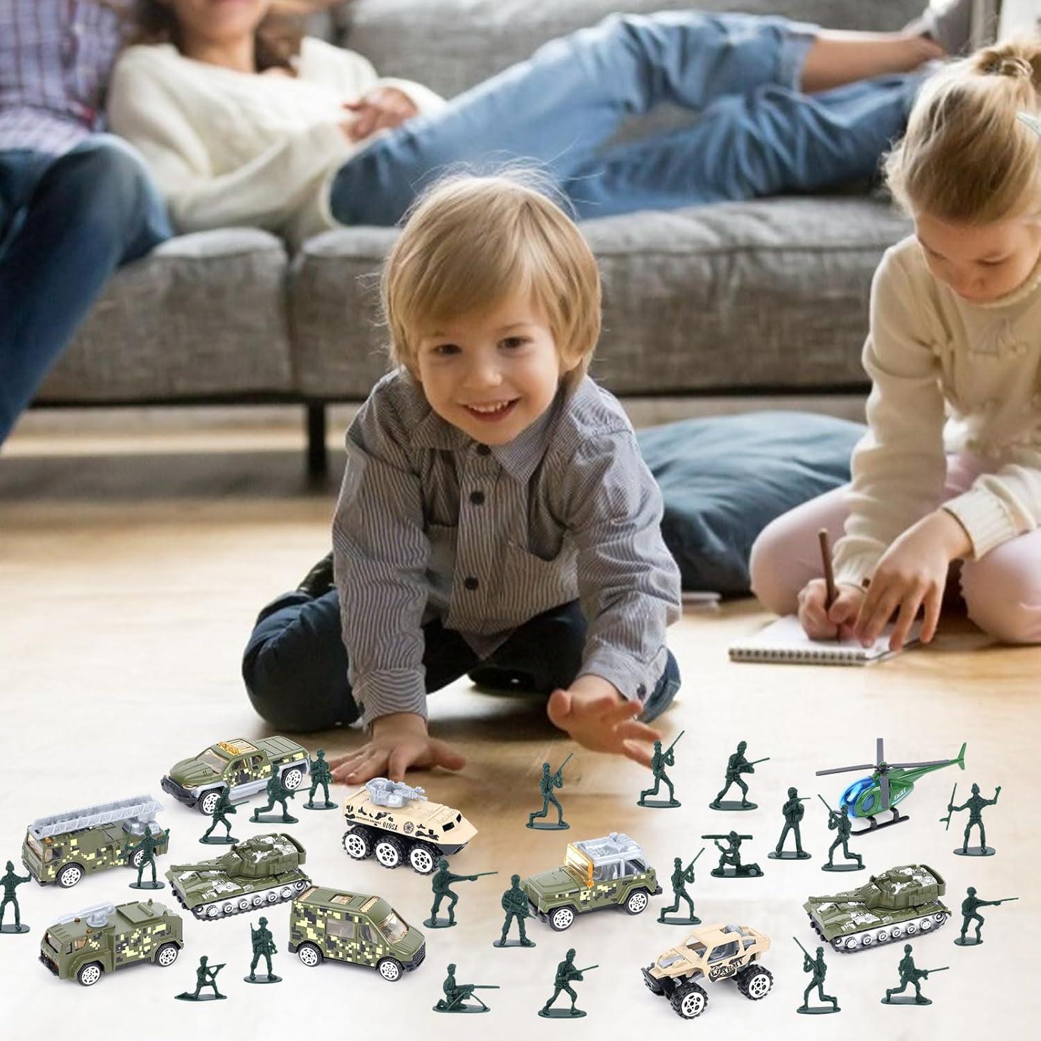 Juguetes de Vehículos Militares 3 Nutrias 62 Piezas