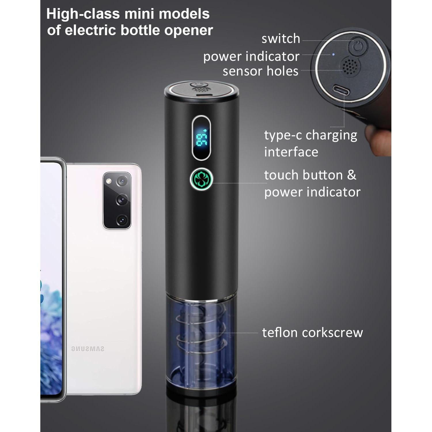 Abridor de Vino Eléctrico Higfra 4 en 1 con Aerador y Vertedor