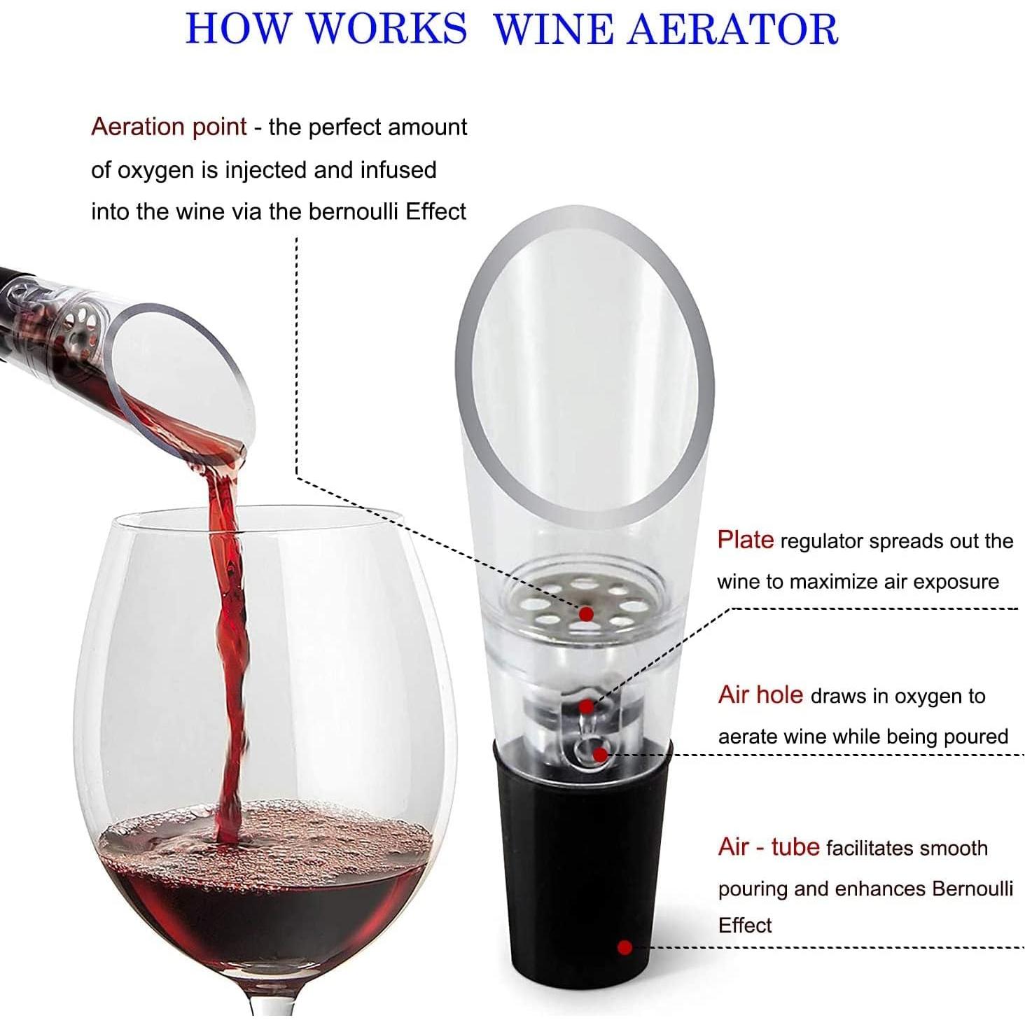Abridor de Vino Eléctrico Higfra 4 en 1 con Aerador y Vertedor