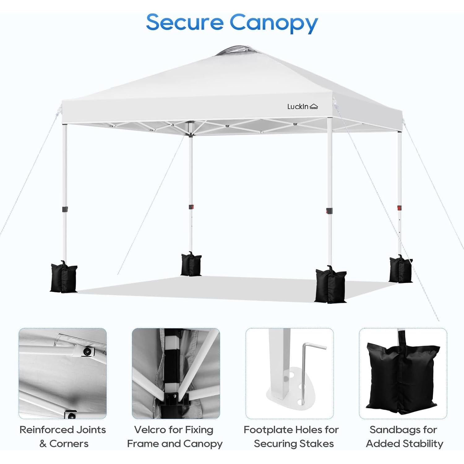 Carpa Plegable LuckIn 3x3m Resistente UV 50+ para Eventos
