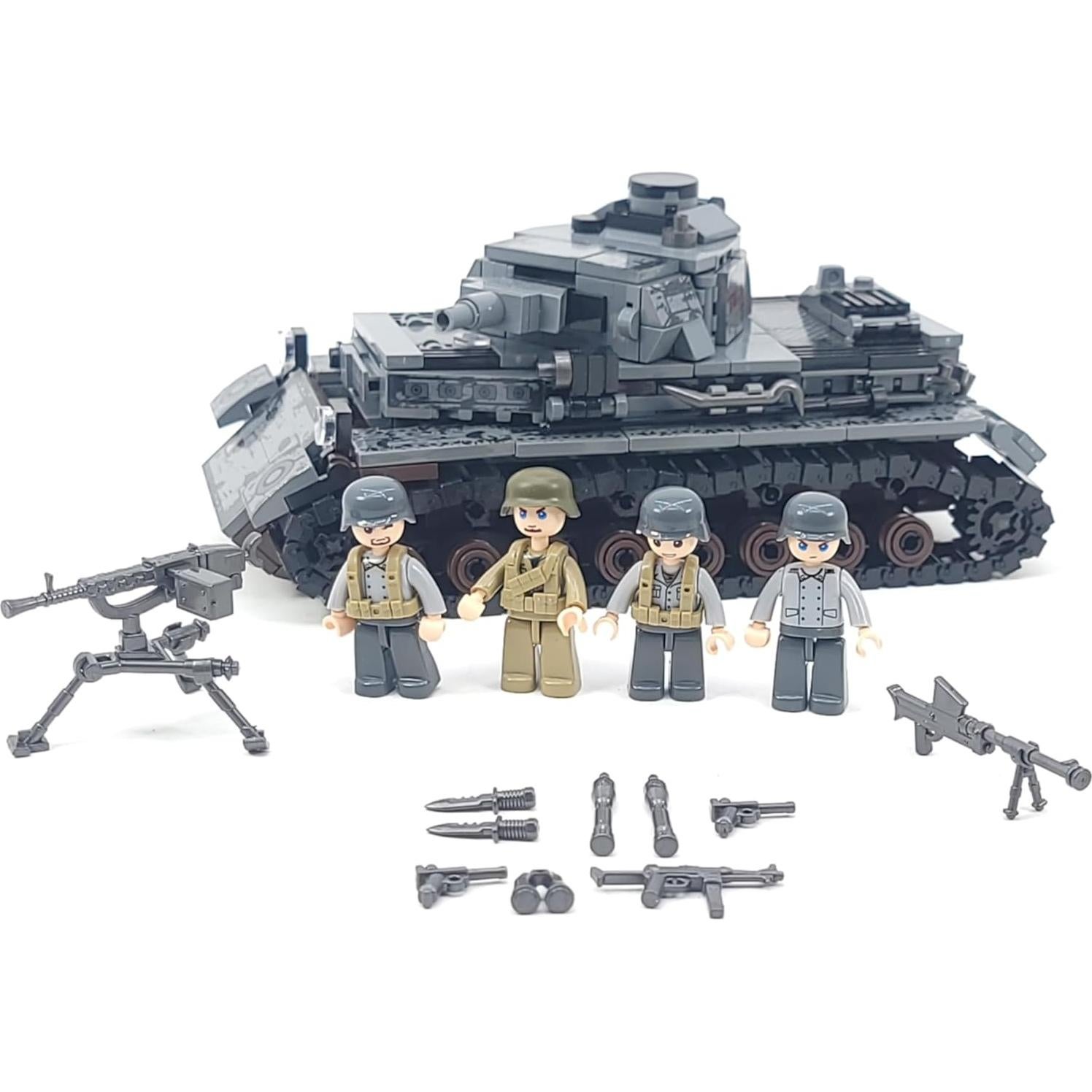 Set de Bloques de Construcción Tanque Panzer IV General Jim 596 Piezas