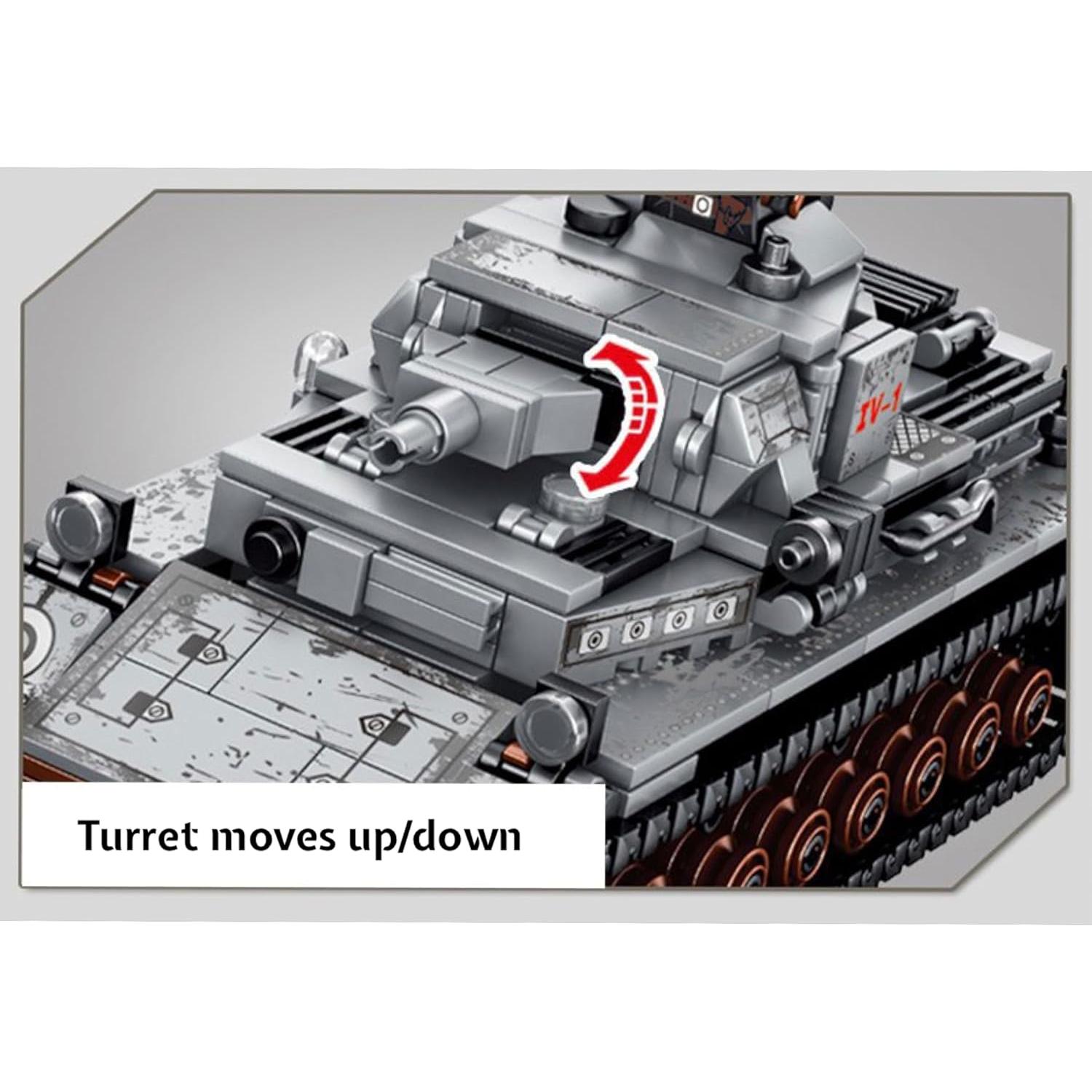 Set de Bloques de Construcción Tanque Panzer IV General Jim 596 Piezas