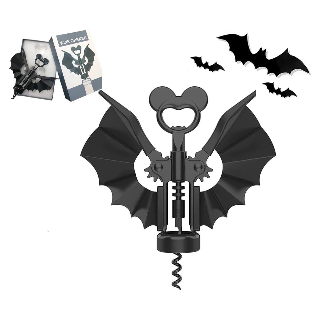 Abrebotellas 2-en-1 LVSENLIN Murciélago Metal Negro