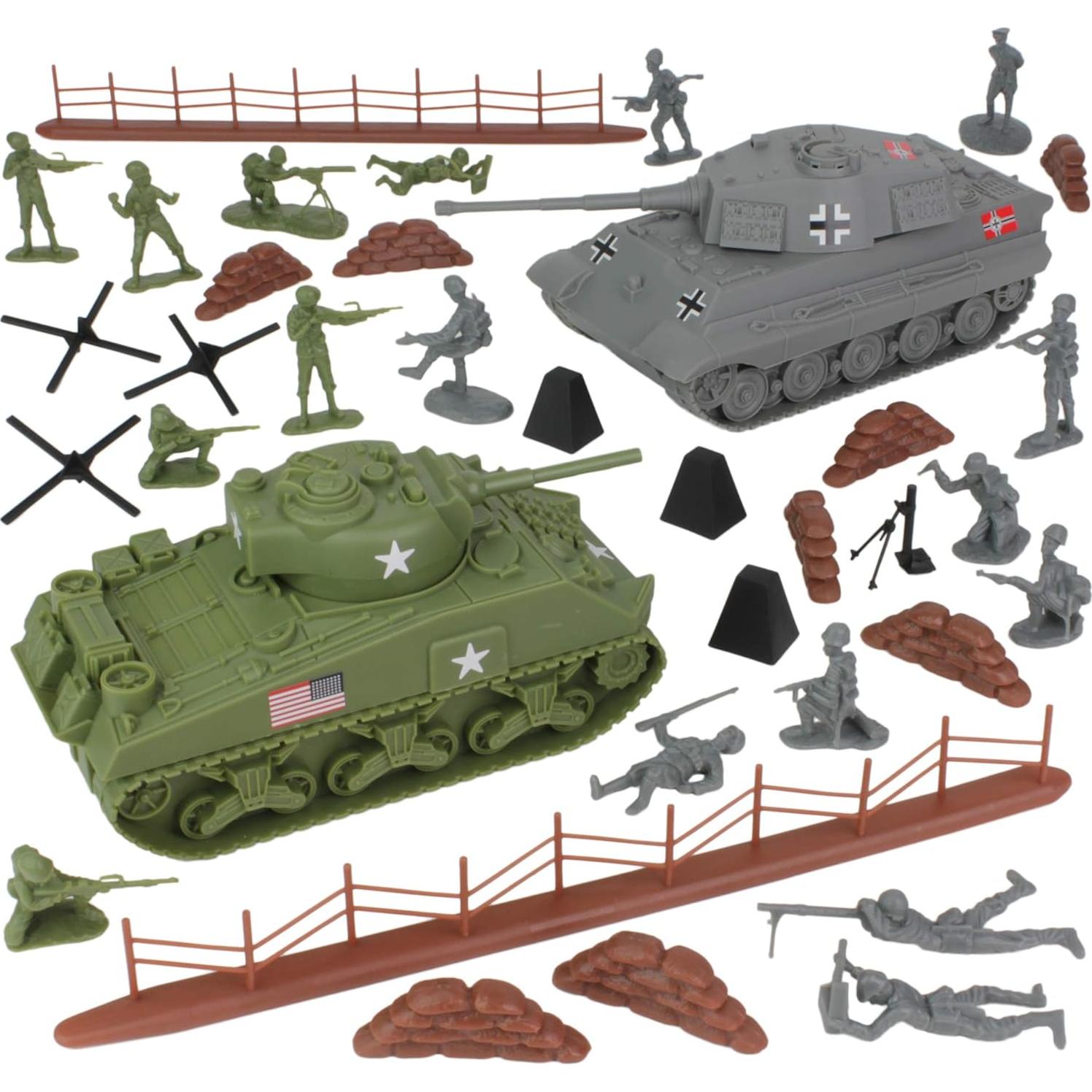 Juego de Batalla de Tanques BMC D-Day+ 36 Soldados y Accesorios