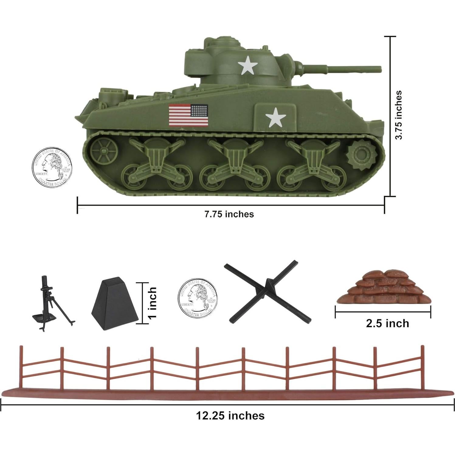 Juego de Batalla de Tanques BMC D-Day+ 36 Soldados y Accesorios